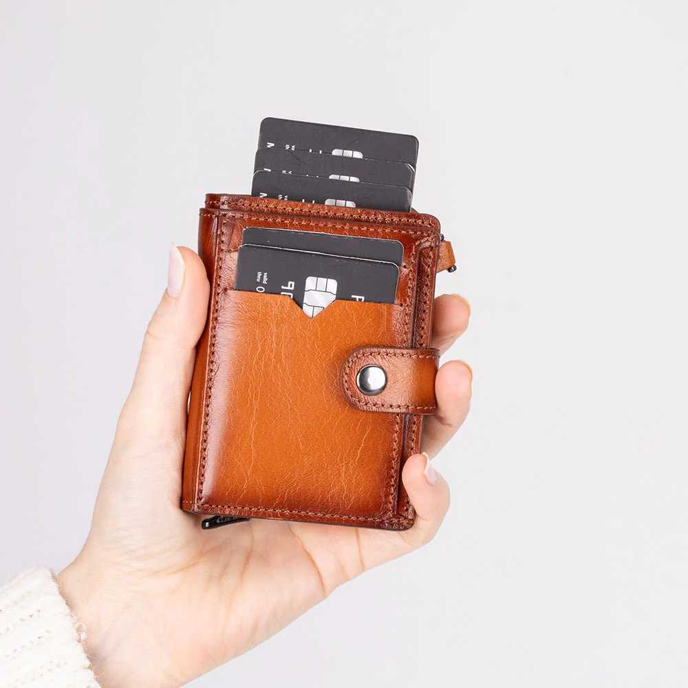 Andalusia Genuine Leather Pop-Up Cardholder with RFID Protection - Image 3