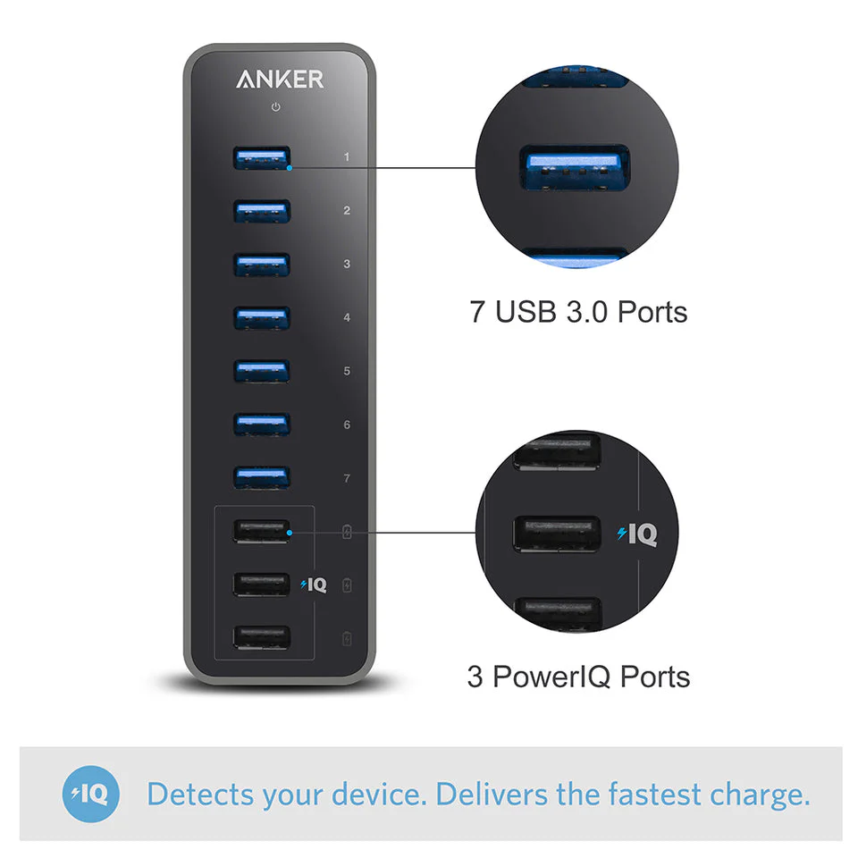 Anker 60W 10-Port USB 3.0 Data Hub - Image 2