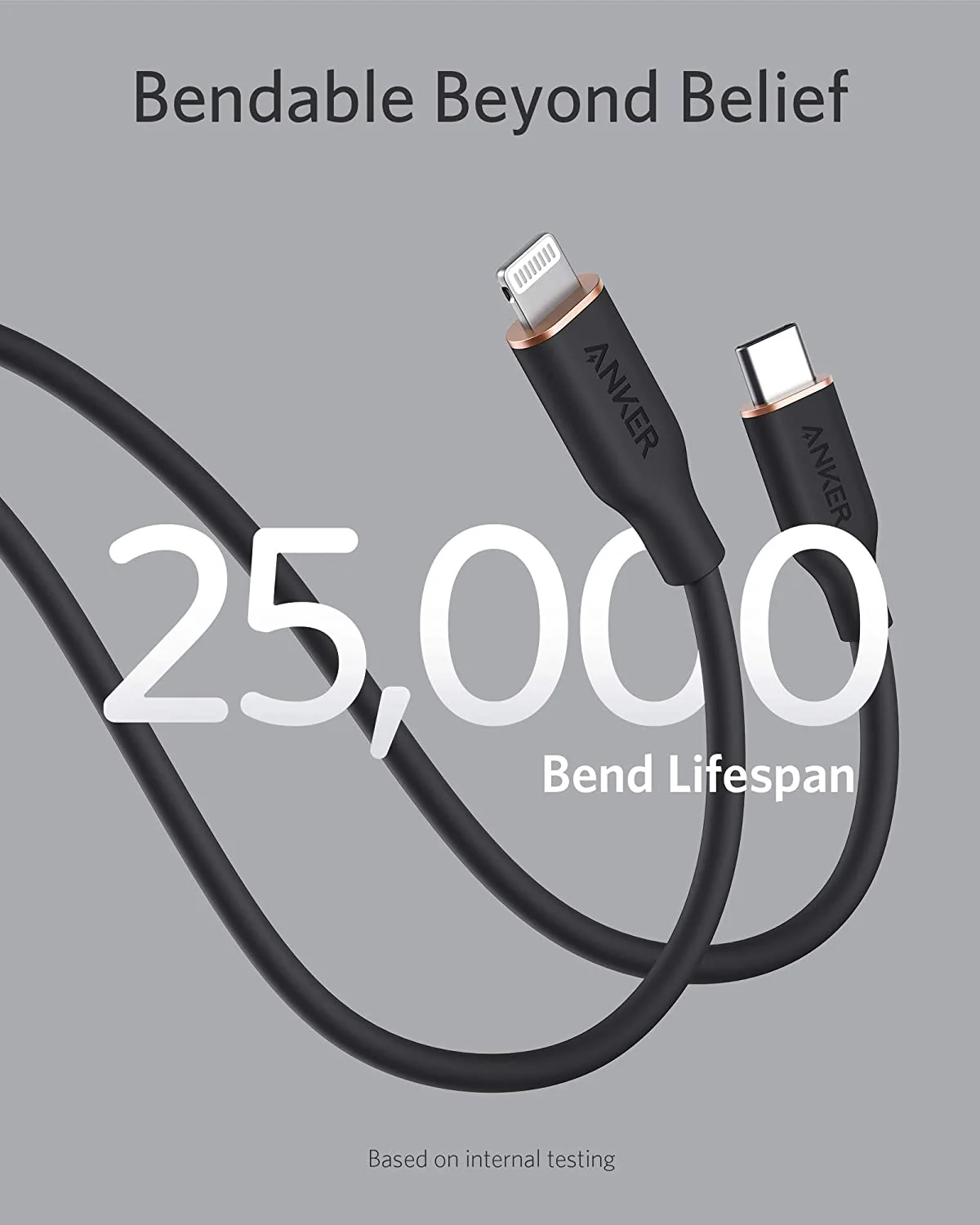 Anker <b>641</b> USB-C to Lightning Cable (Flow, 3 ft Silicone) - Image 4