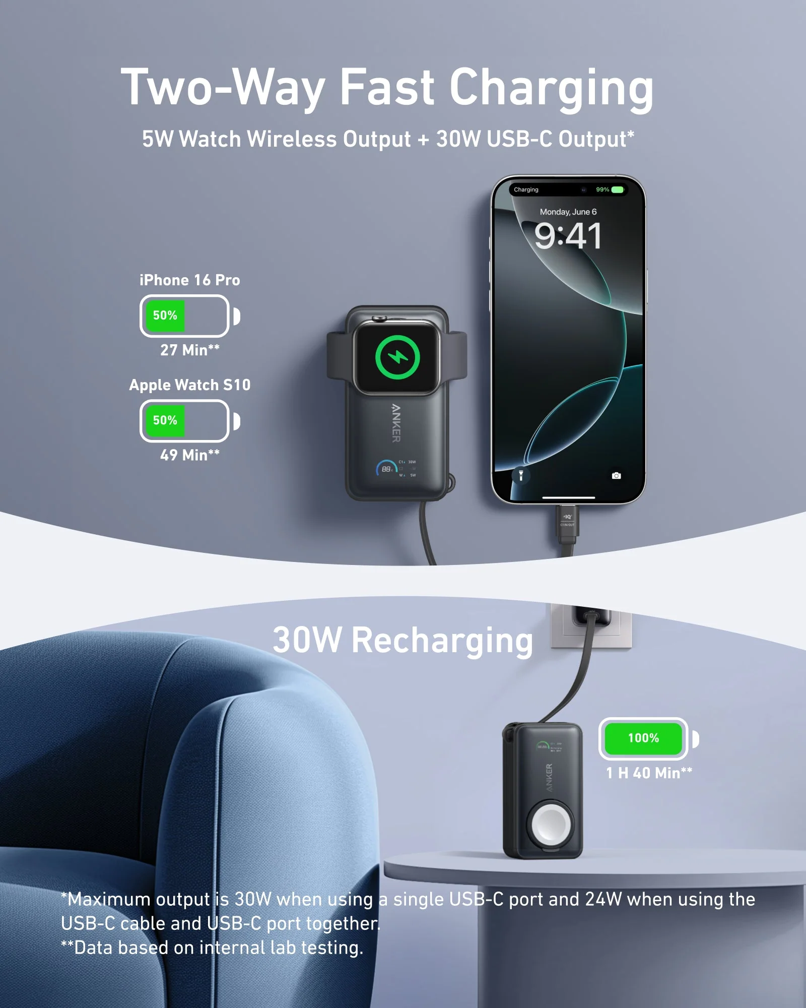 Anker MagGo Power Bank (10K, 35W, For Apple Watch) - Image 3