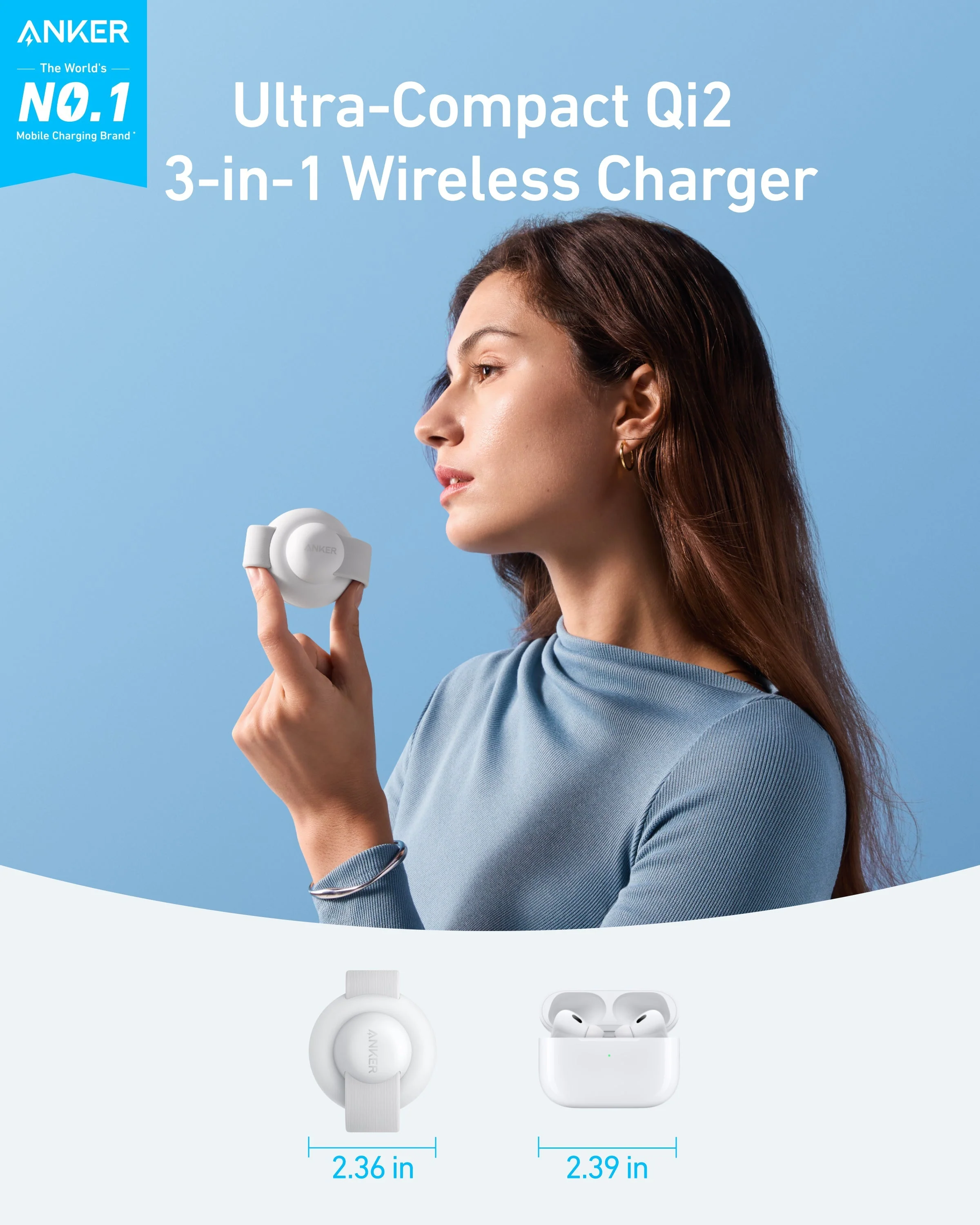 Anker MagGo Wireless Charging Station (3-in-1, Foldable Pad) - Image 11
