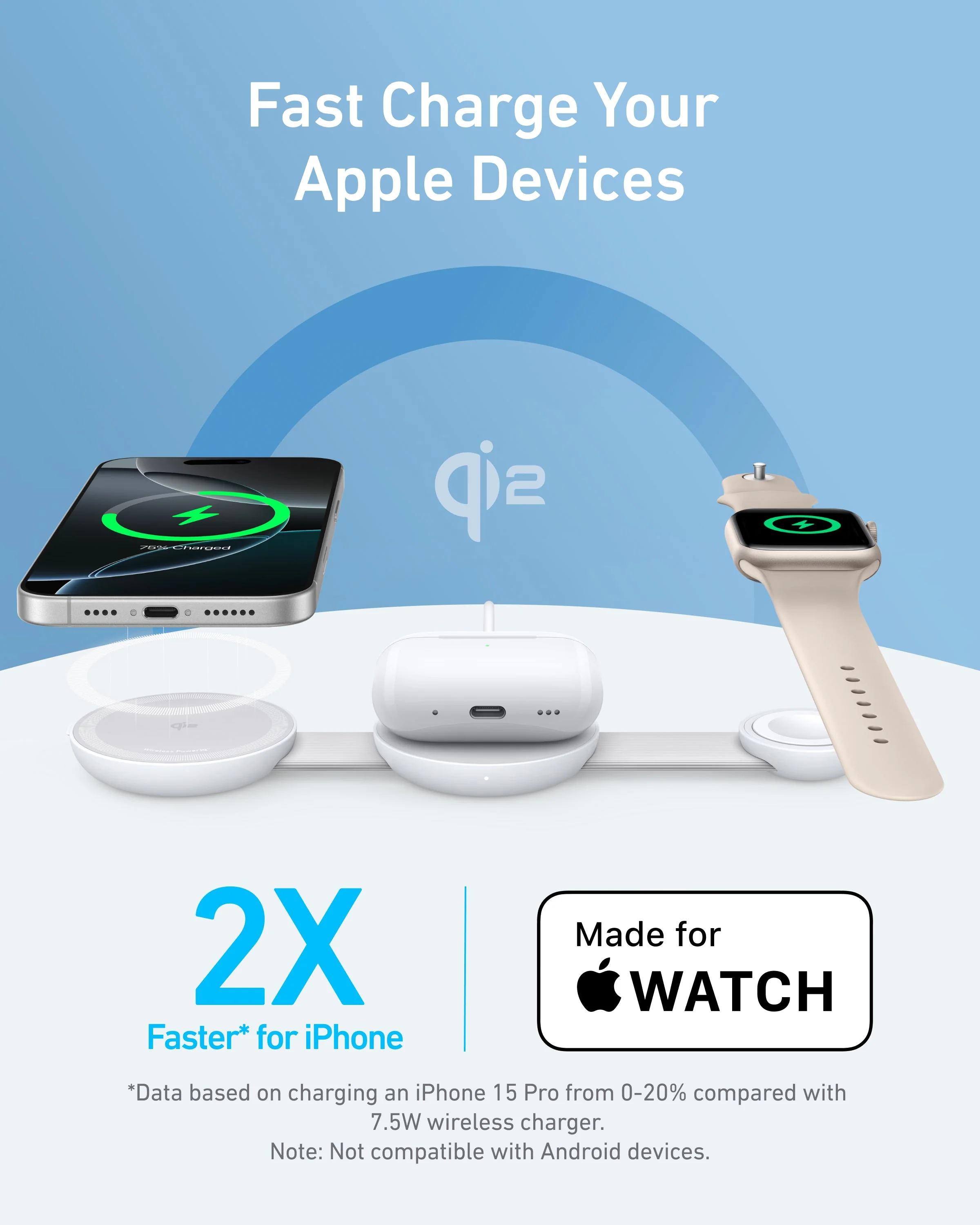 Anker MagGo Wireless Charging Station (3-in-1, Foldable Pad) - Image 12