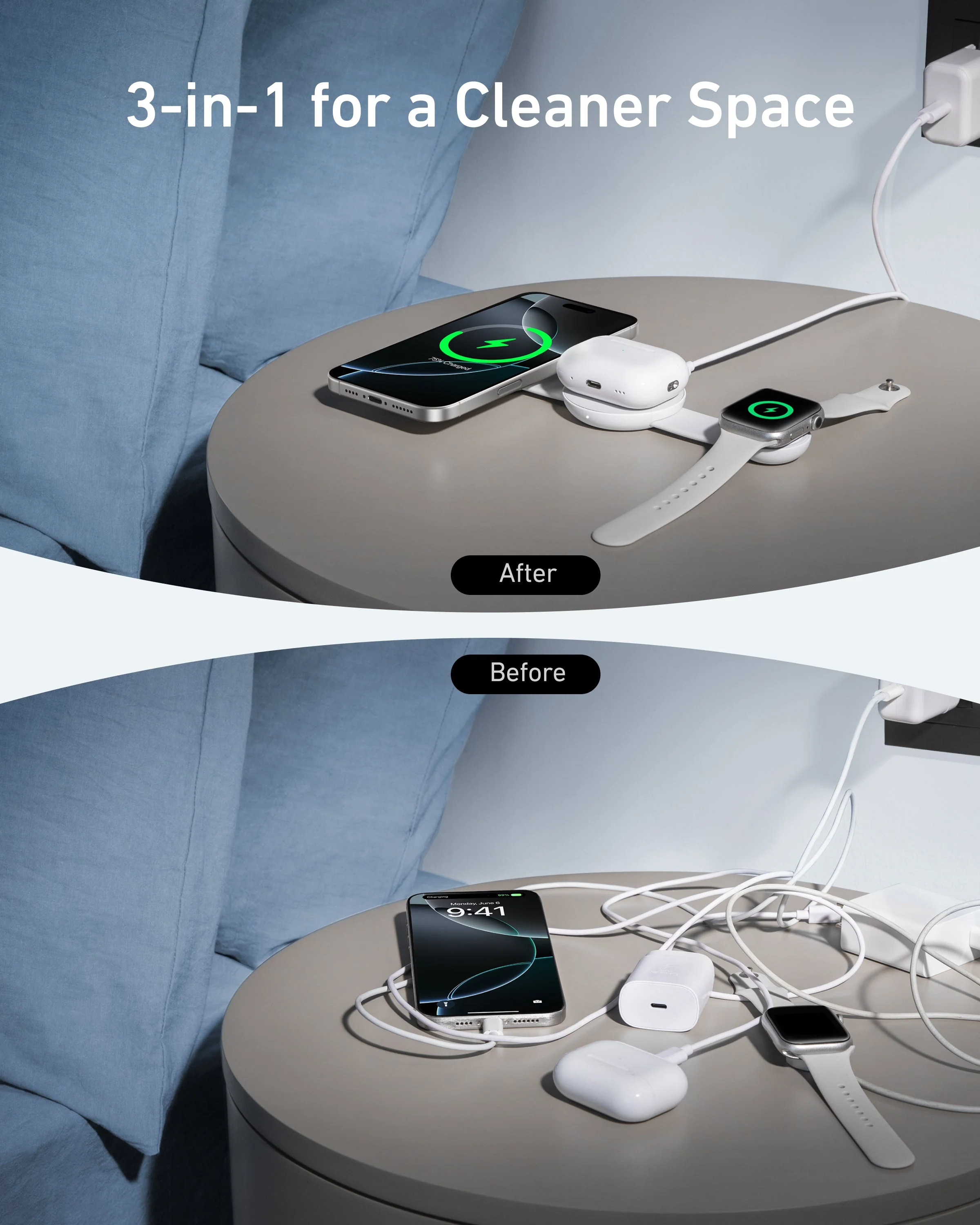 Anker MagGo Wireless Charging Station (3-in-1, Foldable Pad) - Image 14