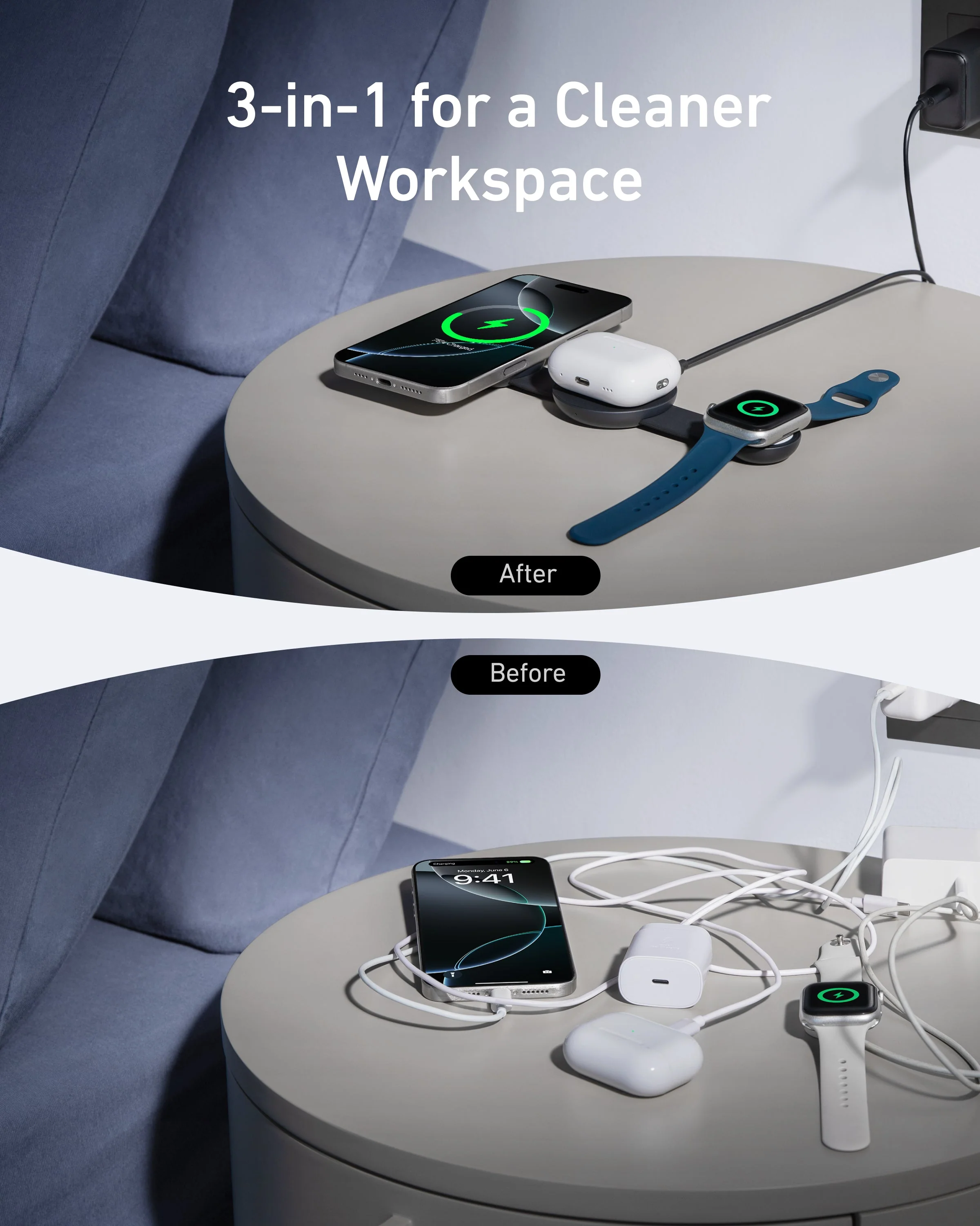 Anker MagGo Wireless Charging Station (3-in-1, Foldable Pad) - Image 6