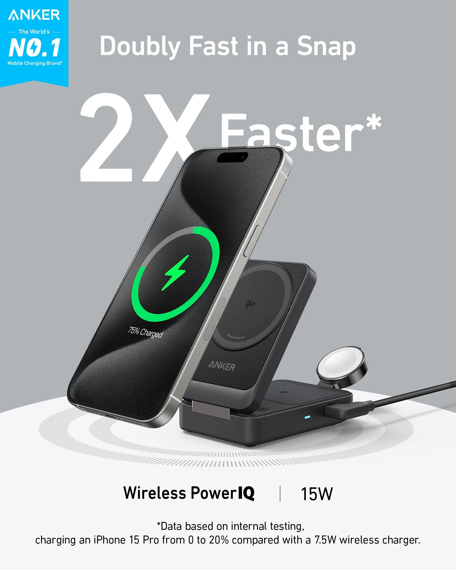 Anker MagGo Wireless Charging Station (Foldable 3-in-1) - Image 13