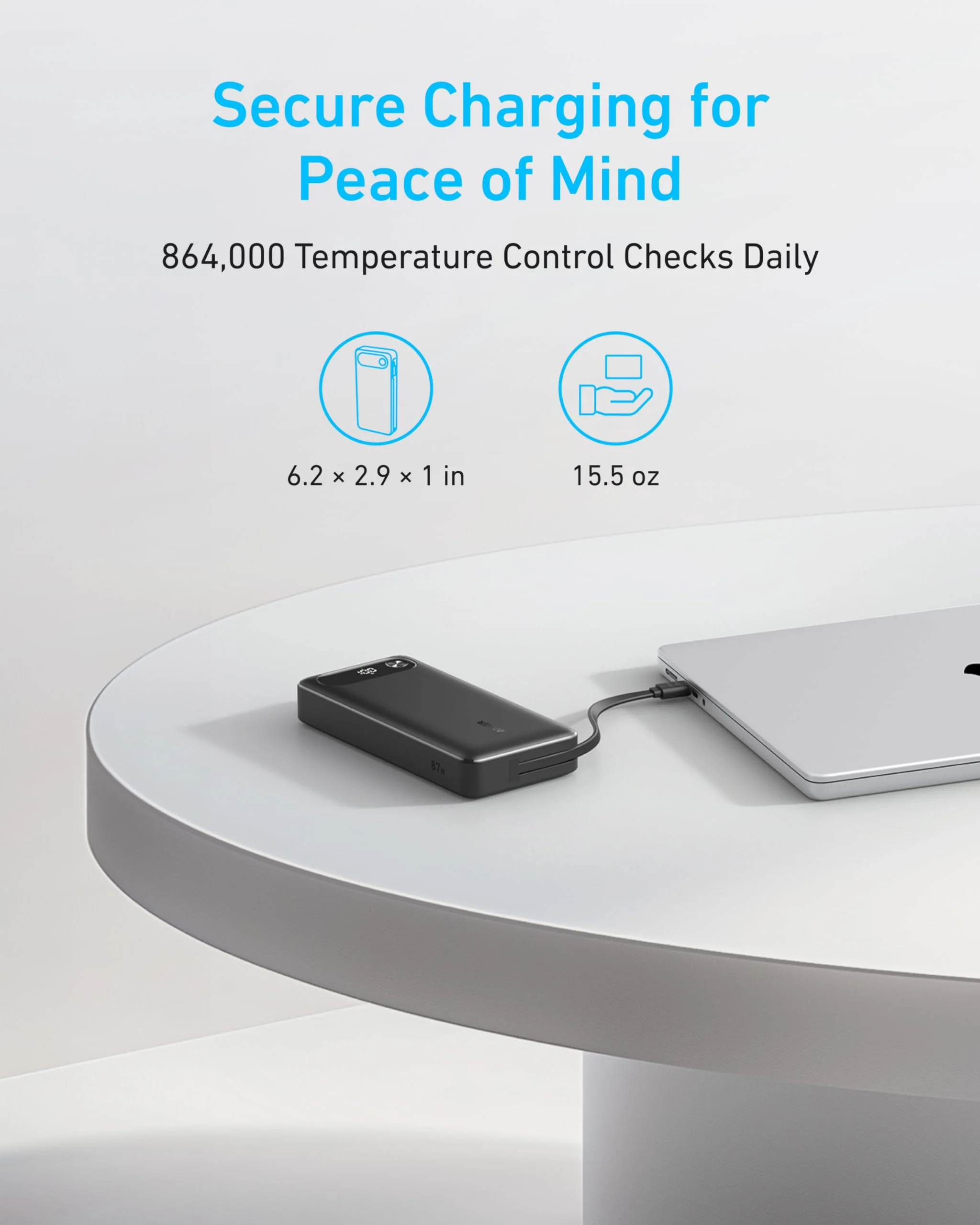 Anker Power Bank (20K, 87W, Built-In USB-C Cable) - Image 12