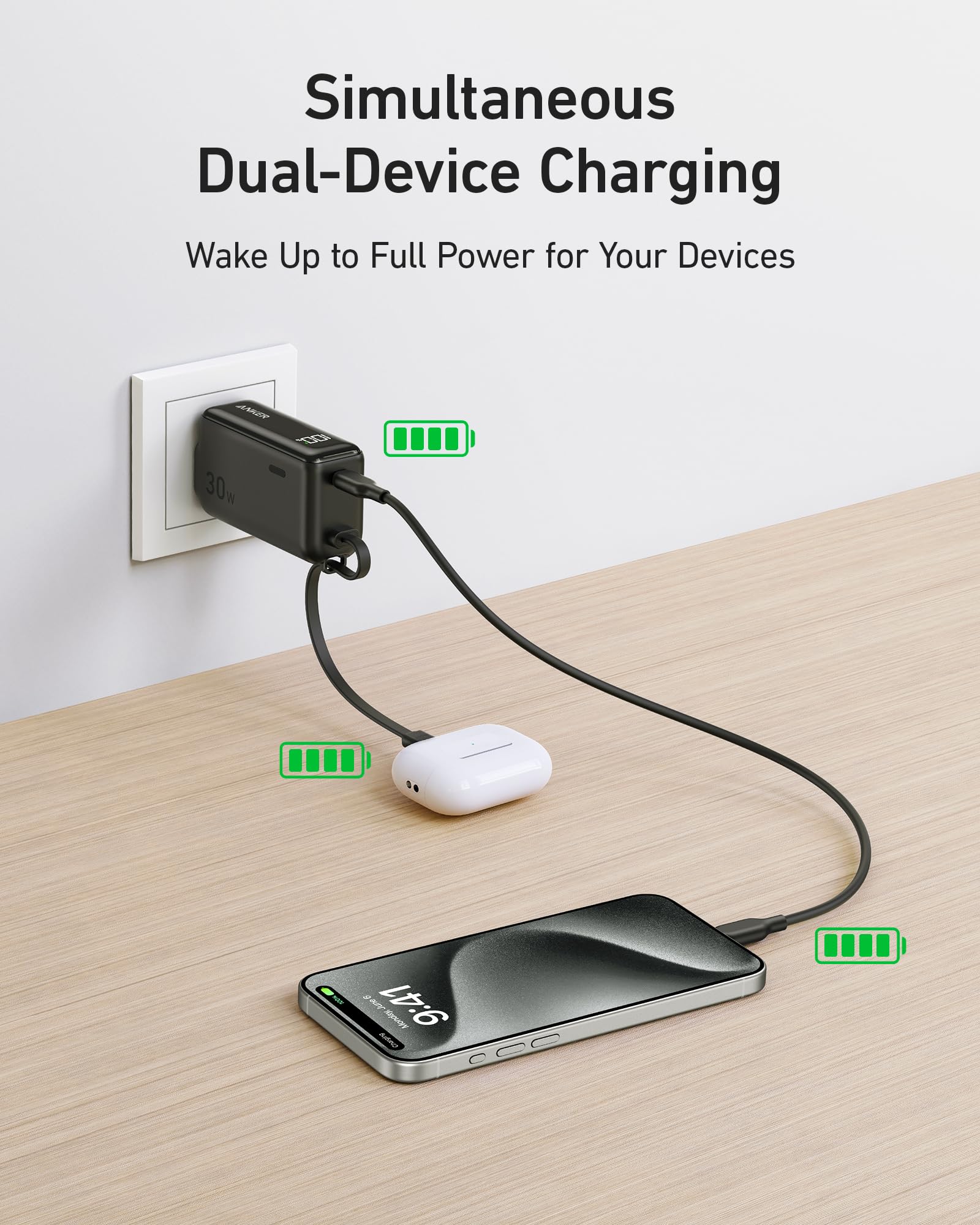 Anker Power Bank (30W, 5k,  Fusion, Built-In USB-C Cable) - Image 12