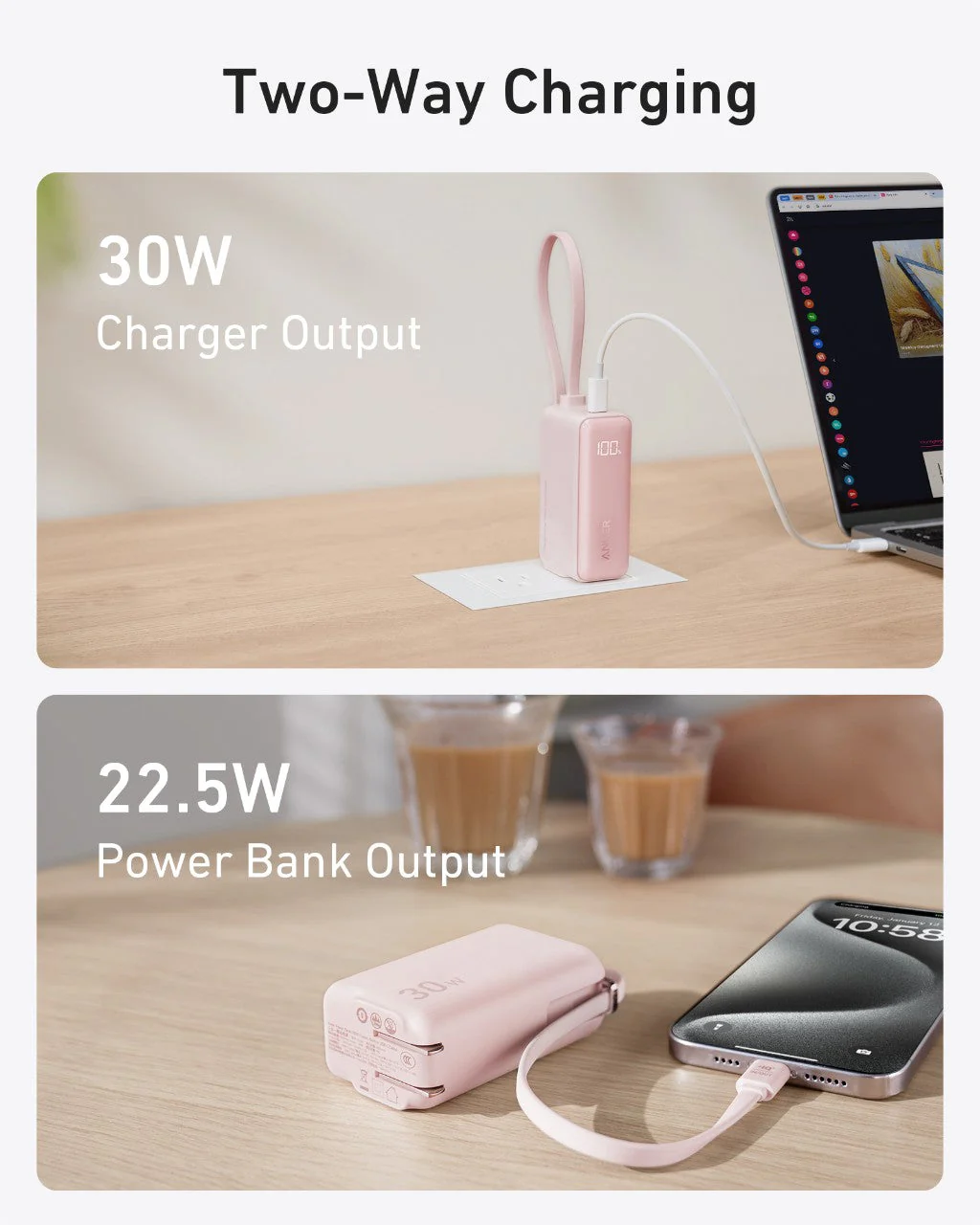 Anker Power Bank (30W, 5k,  Fusion, Built-In USB-C Cable) - Image 25
