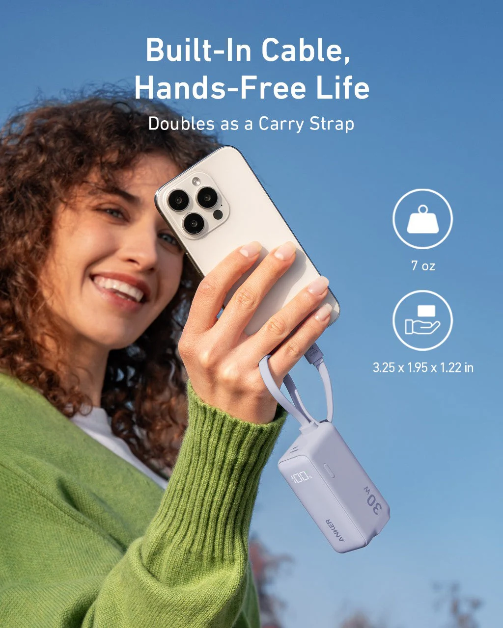 Anker Power Bank (30W, 5k,  Fusion, Built-In USB-C Cable) - Image 27