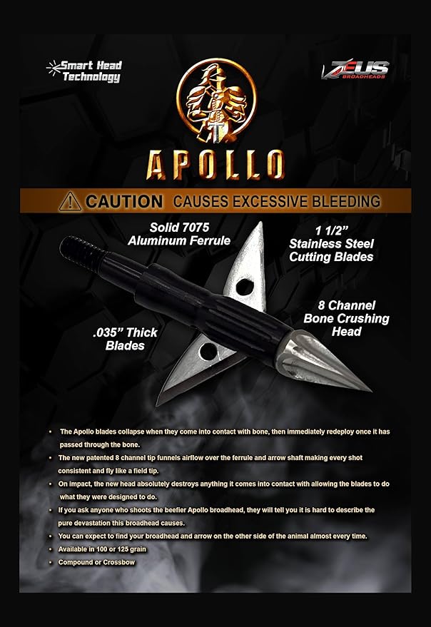 APOLLO 100 GRAIN BROADHEADS (3 PACK)(FORMERLY HERA) - Image 4