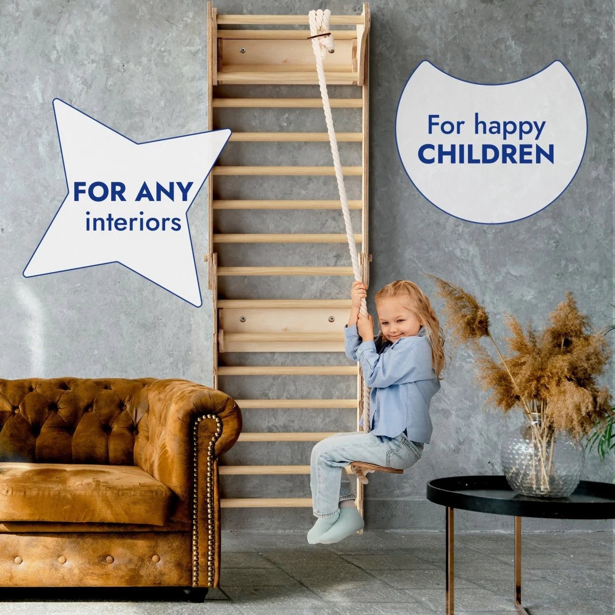 Apollo Swedish Wall / Climbing ladder for Little Austronauts + Moon swing Set + Slide Board - Image 4