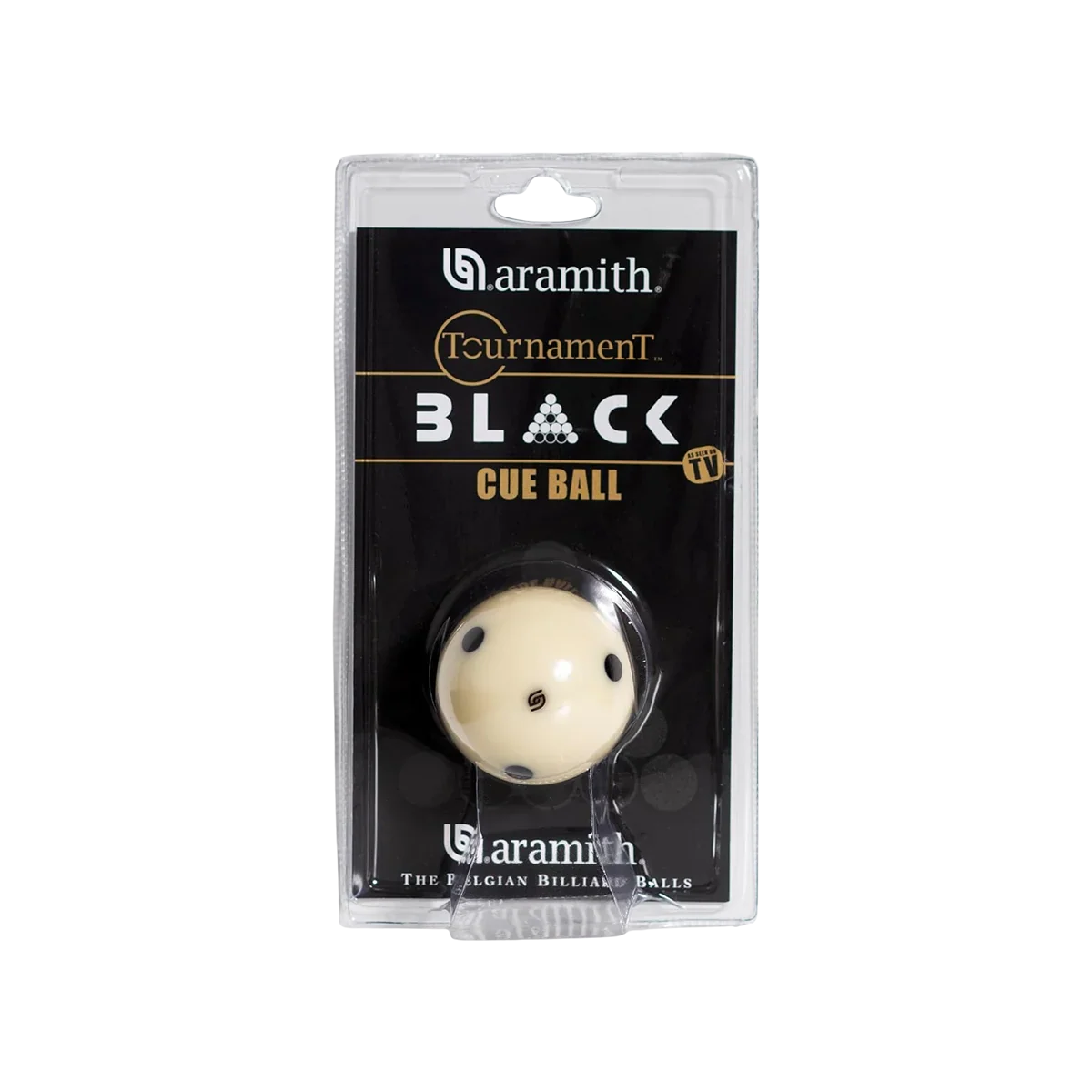 Aramith Tournament Black Cue Ball 2¼" with 6 Dots - Image 2