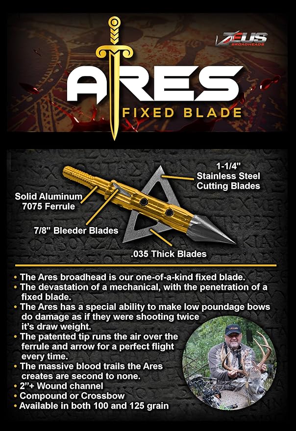 ARES 100 GRAIN BROADHEADS (3 PACK) - Image 2