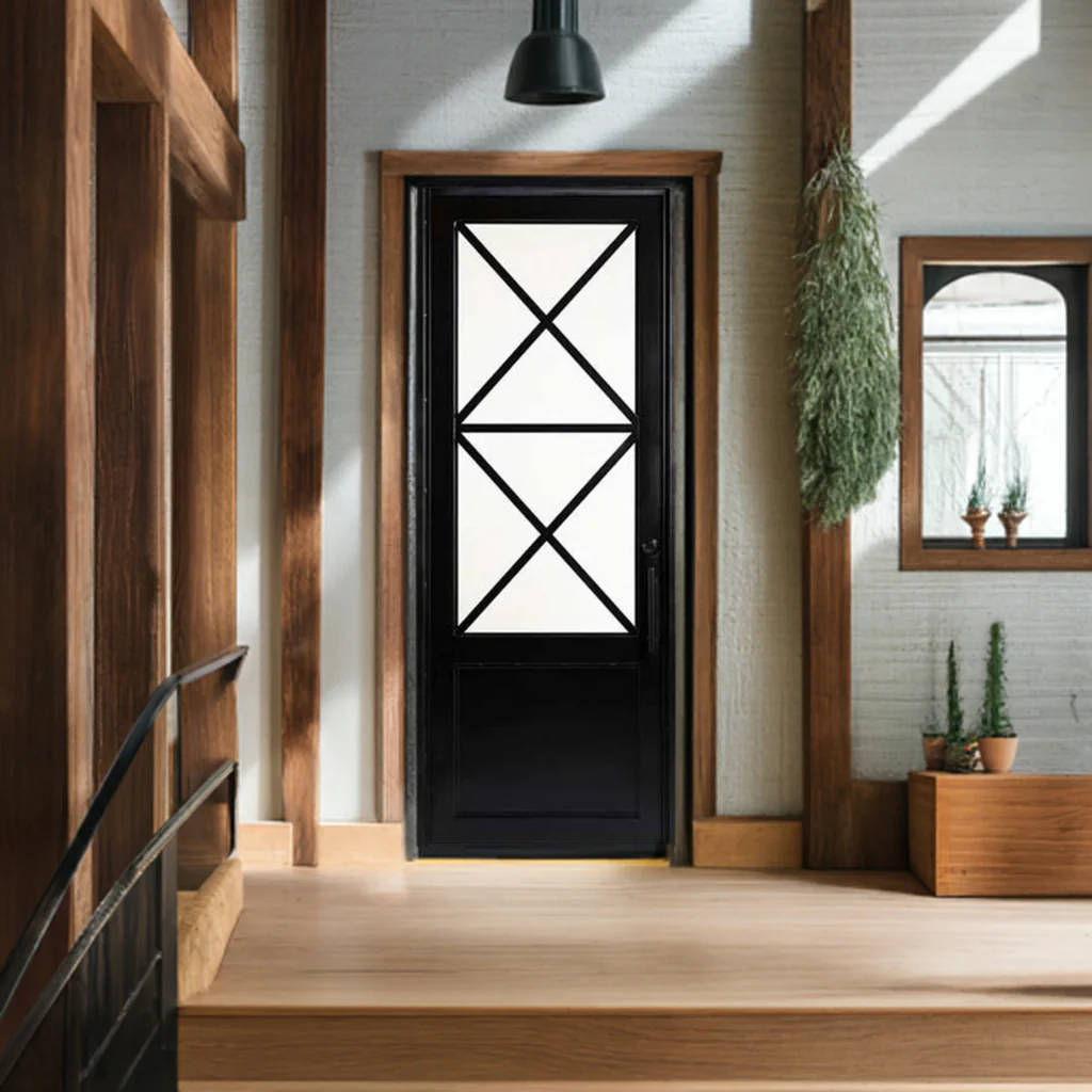 Artemis Single Iron Door with Regency Style and Glass, Perfect for Residential and Commercial Use - Image 2