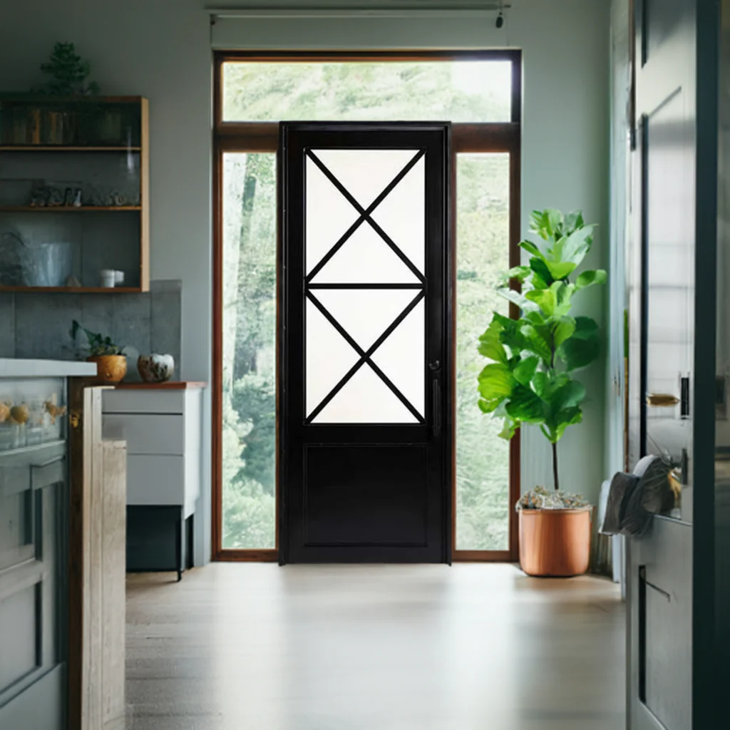 Artemis Single Iron Door with Regency Style and Glass, Perfect for Residential and Commercial Use - Image 3