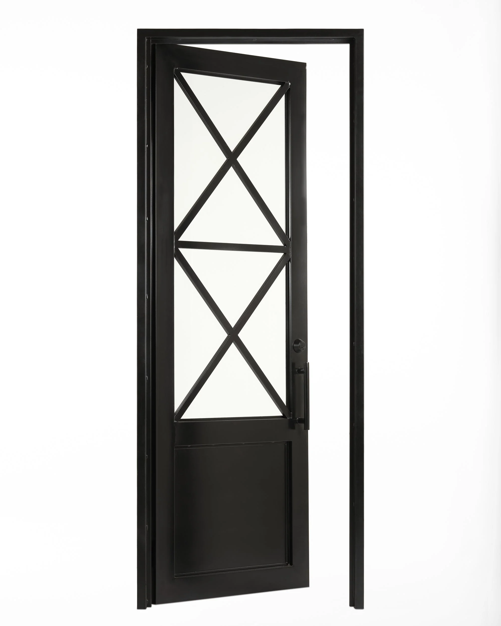 Artemis Single Iron Door with Regency Style and Glass, Perfect for Residential and Commercial Use - Image 6