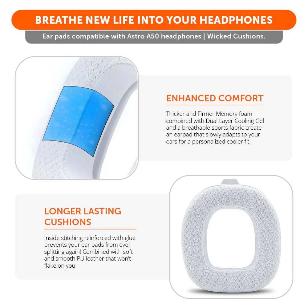 Astro A50 Gen 4, Gen 5 and A50X Earpads - WC FreeZe Cooling Gel - Image 9