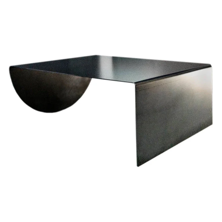Asymmetrical Metal Coffee Table Heavy Duty Raw Steel - Image 2