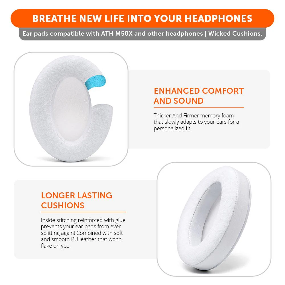 ATH M50X Earpads - Velour Hybrid - Image 10
