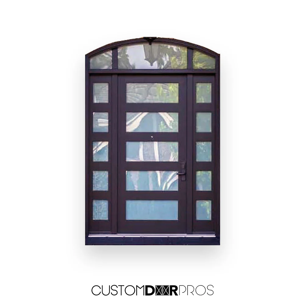 Atlas Contemporary Iron Door with Sidelights - Image 2