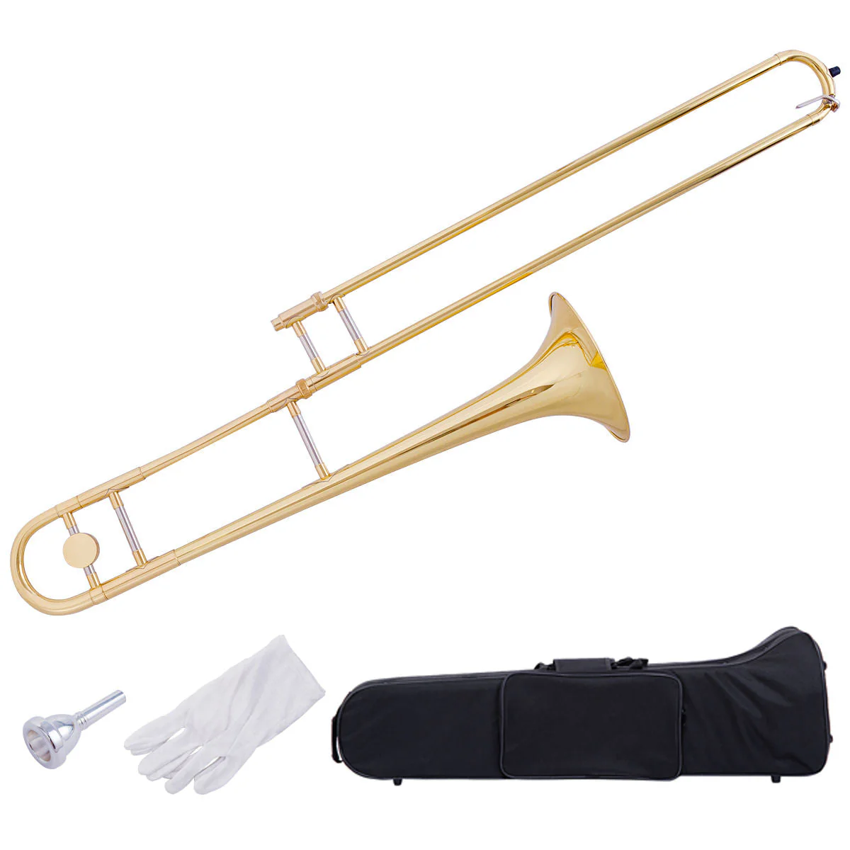 B Flat Trombone Golden Brass with Mouthpiece - Image 2