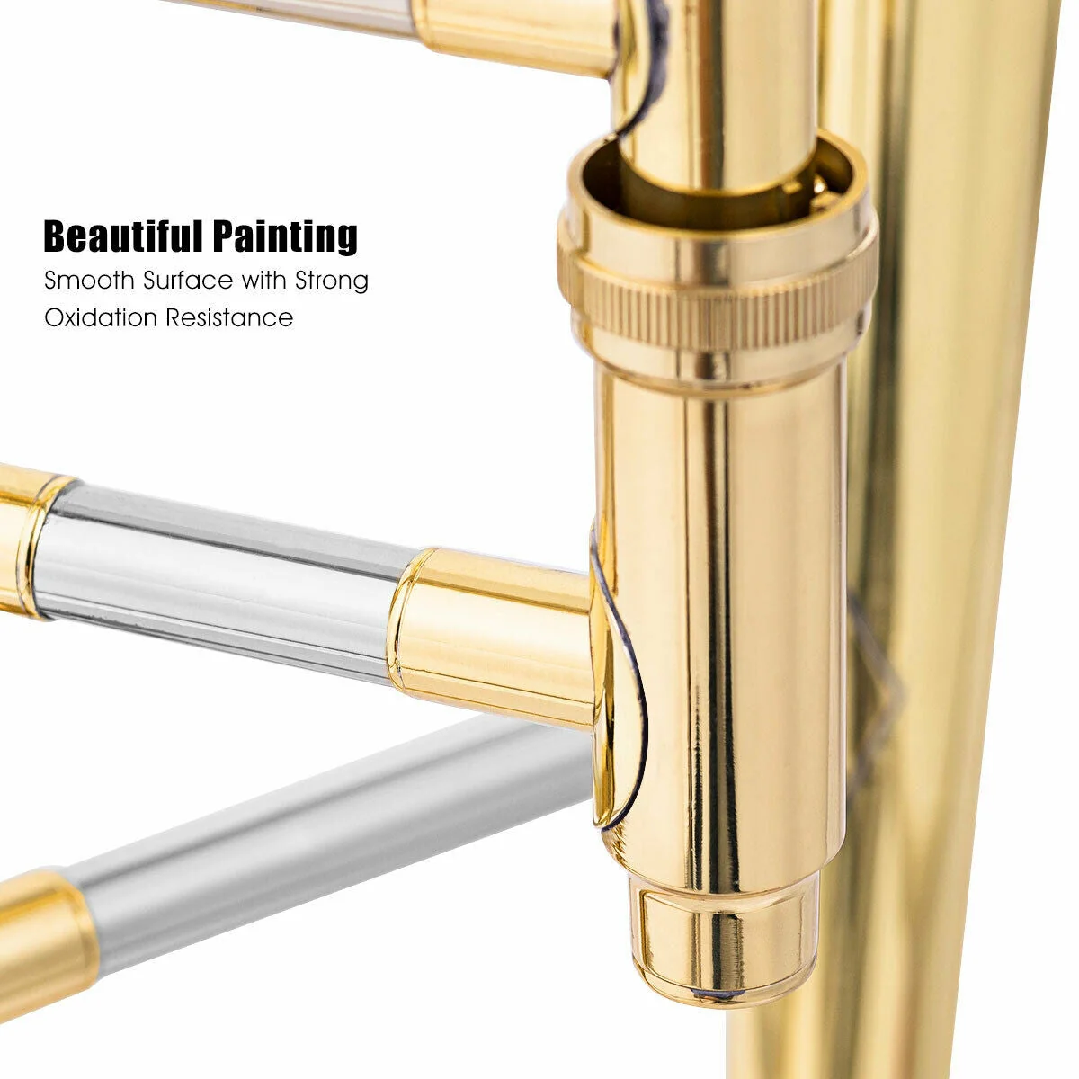 B Flat Trombone Golden Brass with Mouthpiece - Image 6