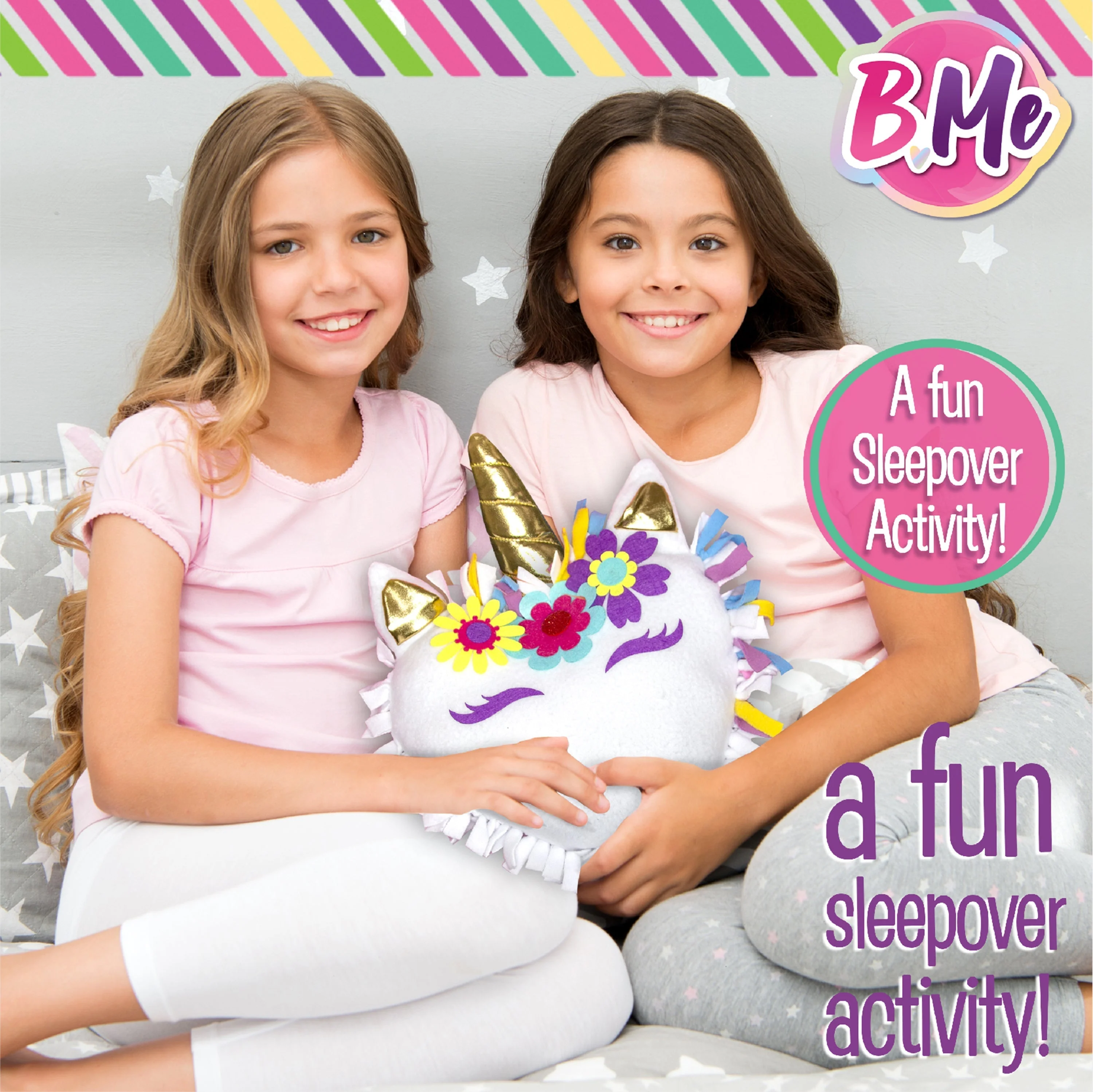 B Me DIY Unicorn Pillow Kit for Girls - No Sew Unicorn Throw Pillow - BM-DIYUNIPILL-61427 - Image 5