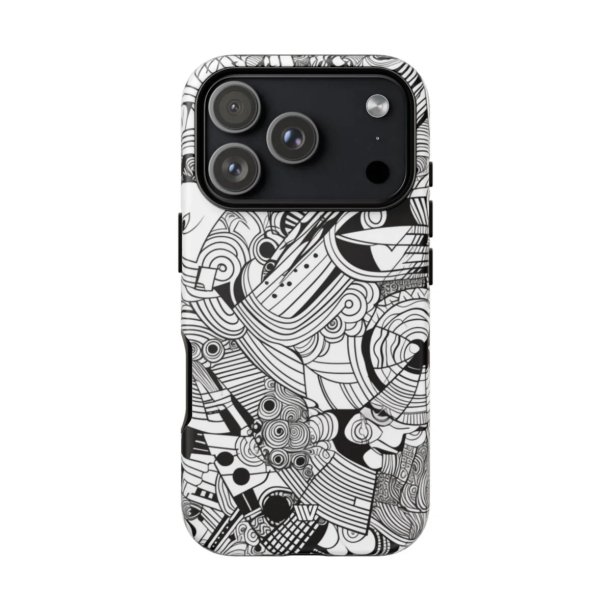 B&W ABSTRACT DOODLE | Tough Phone Case - Image 101