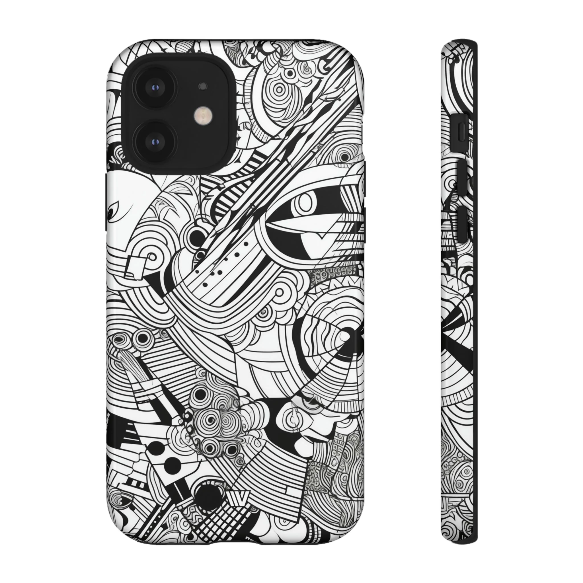 B&W ABSTRACT DOODLE | Tough Phone Case - Image 11