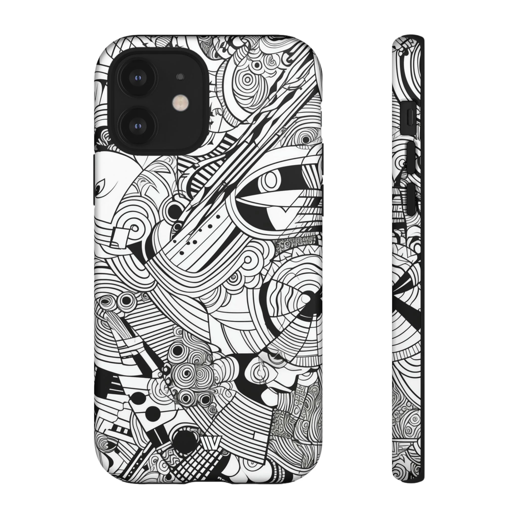 B&W ABSTRACT DOODLE | Tough Phone Case - Image 12