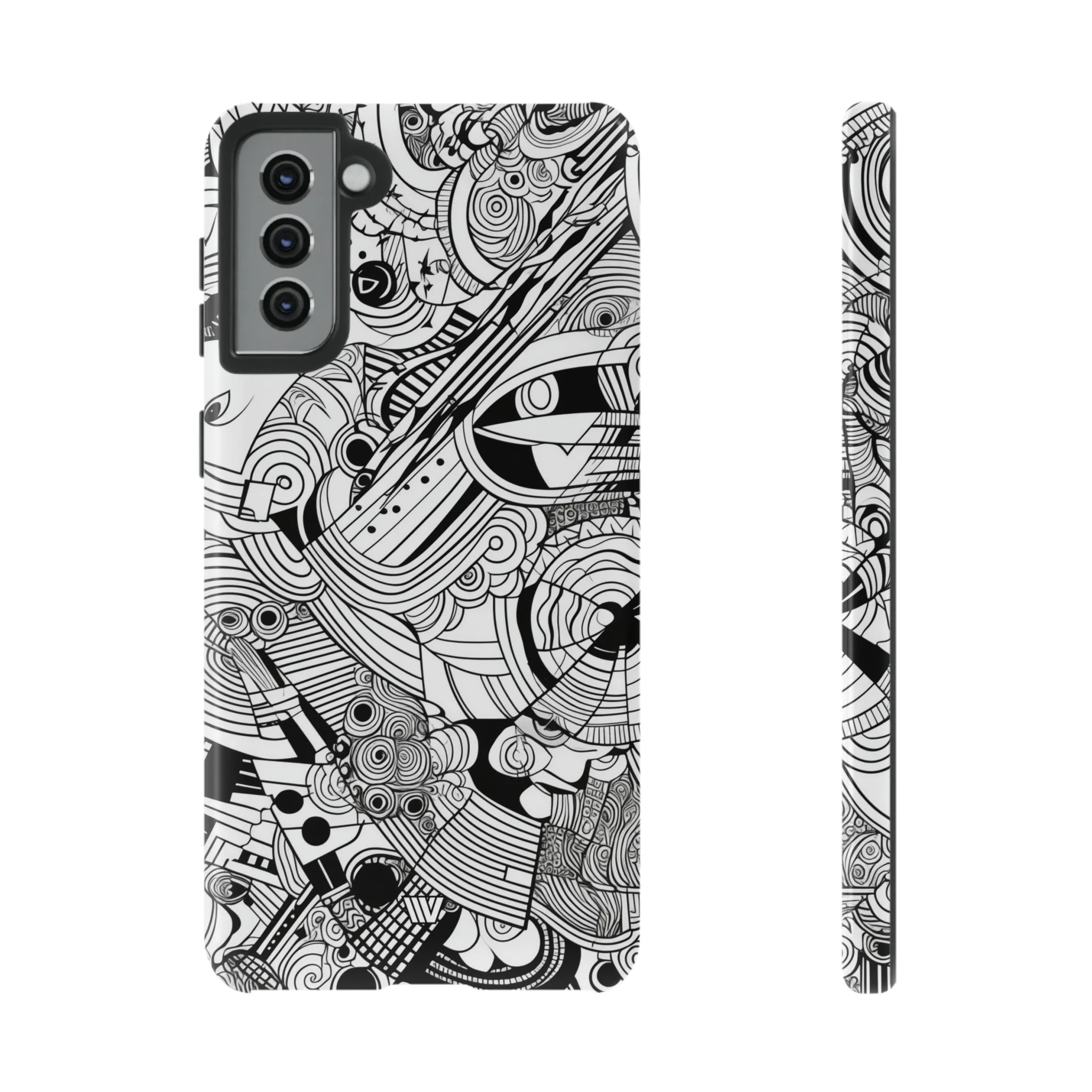 B&W ABSTRACT DOODLE | Tough Phone Case - Image 27