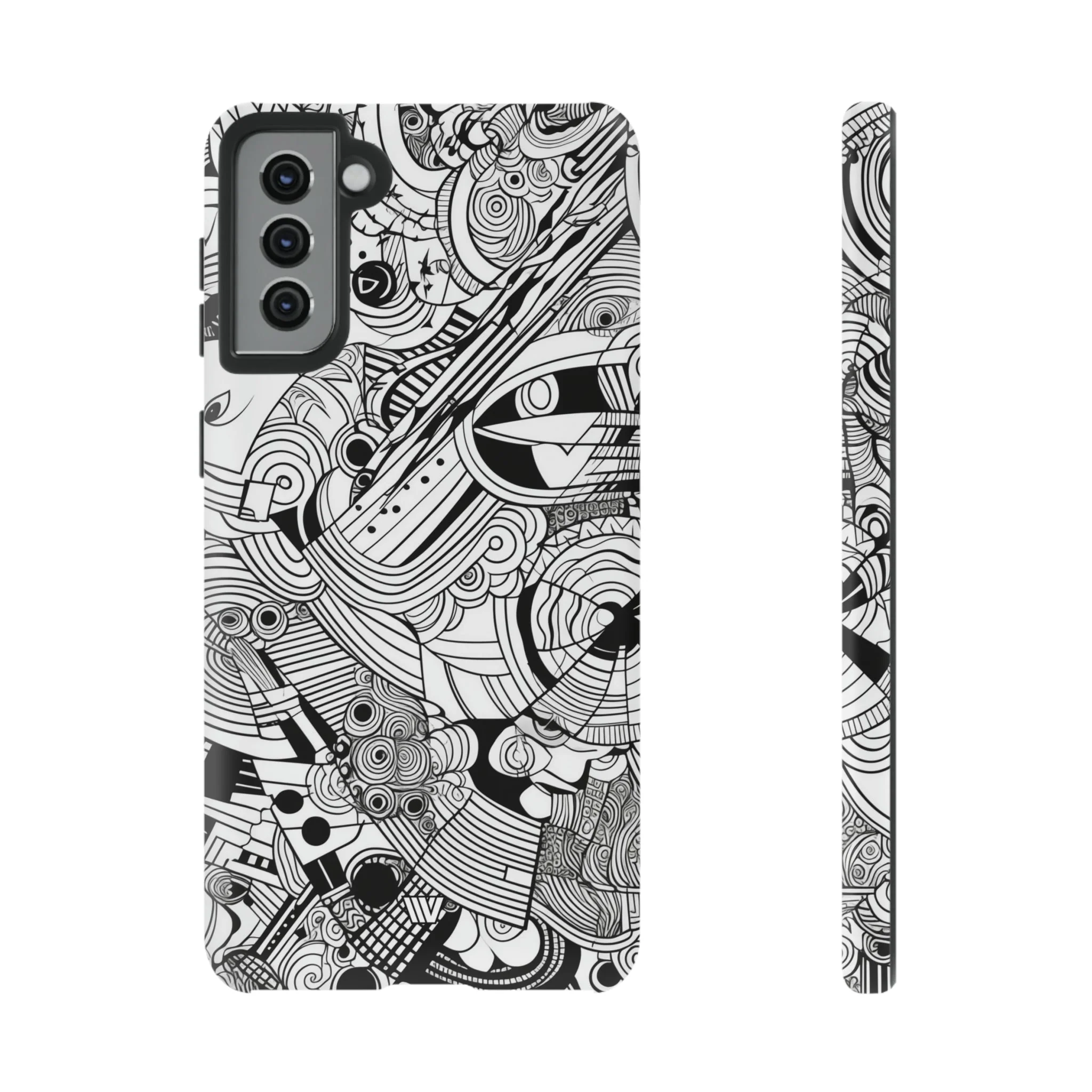 B&W ABSTRACT DOODLE | Tough Phone Case - Image 28
