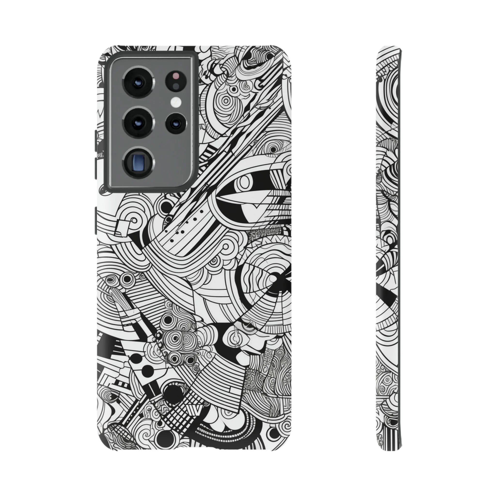 B&W ABSTRACT DOODLE | Tough Phone Case - Image 30
