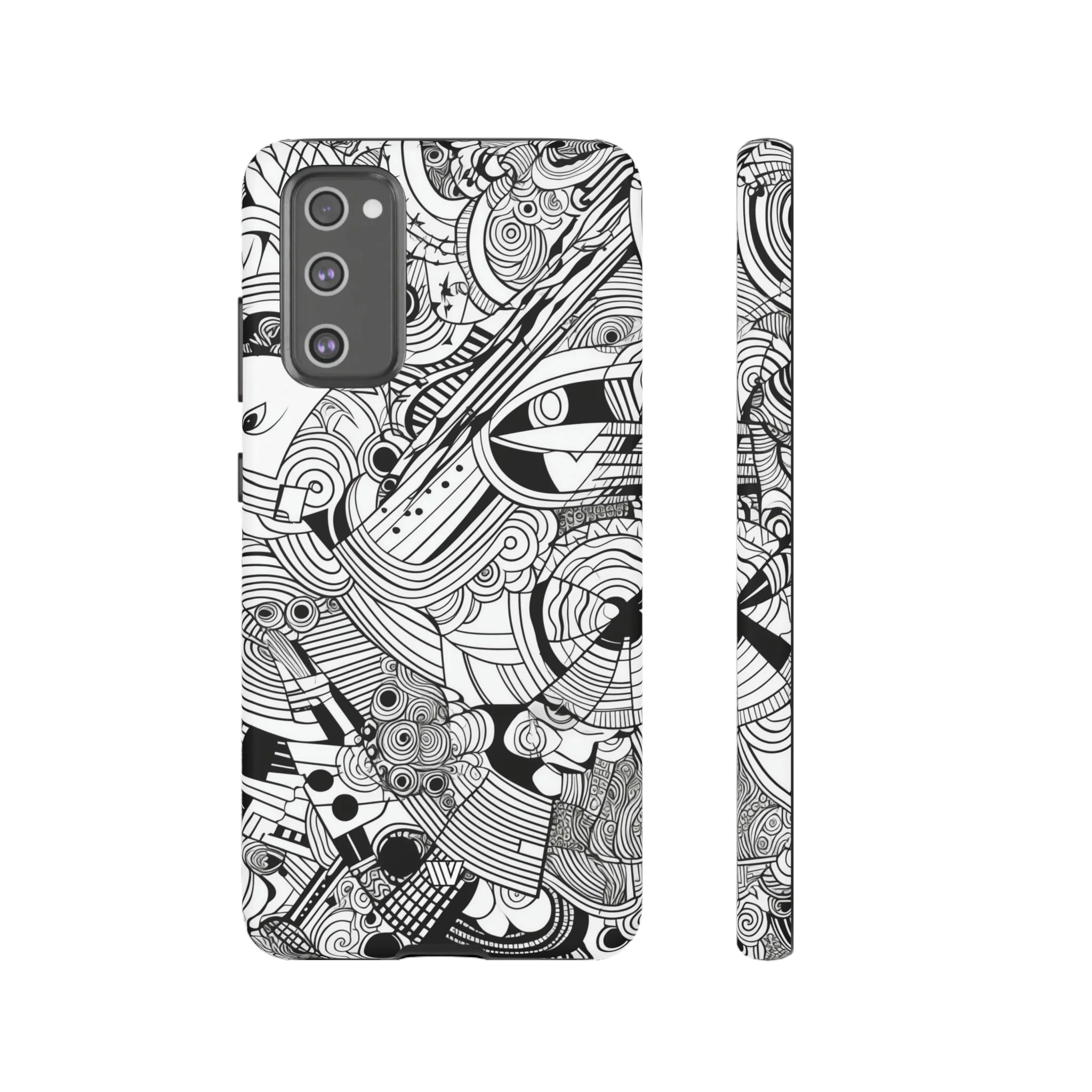 B&W ABSTRACT DOODLE | Tough Phone Case - Image 32