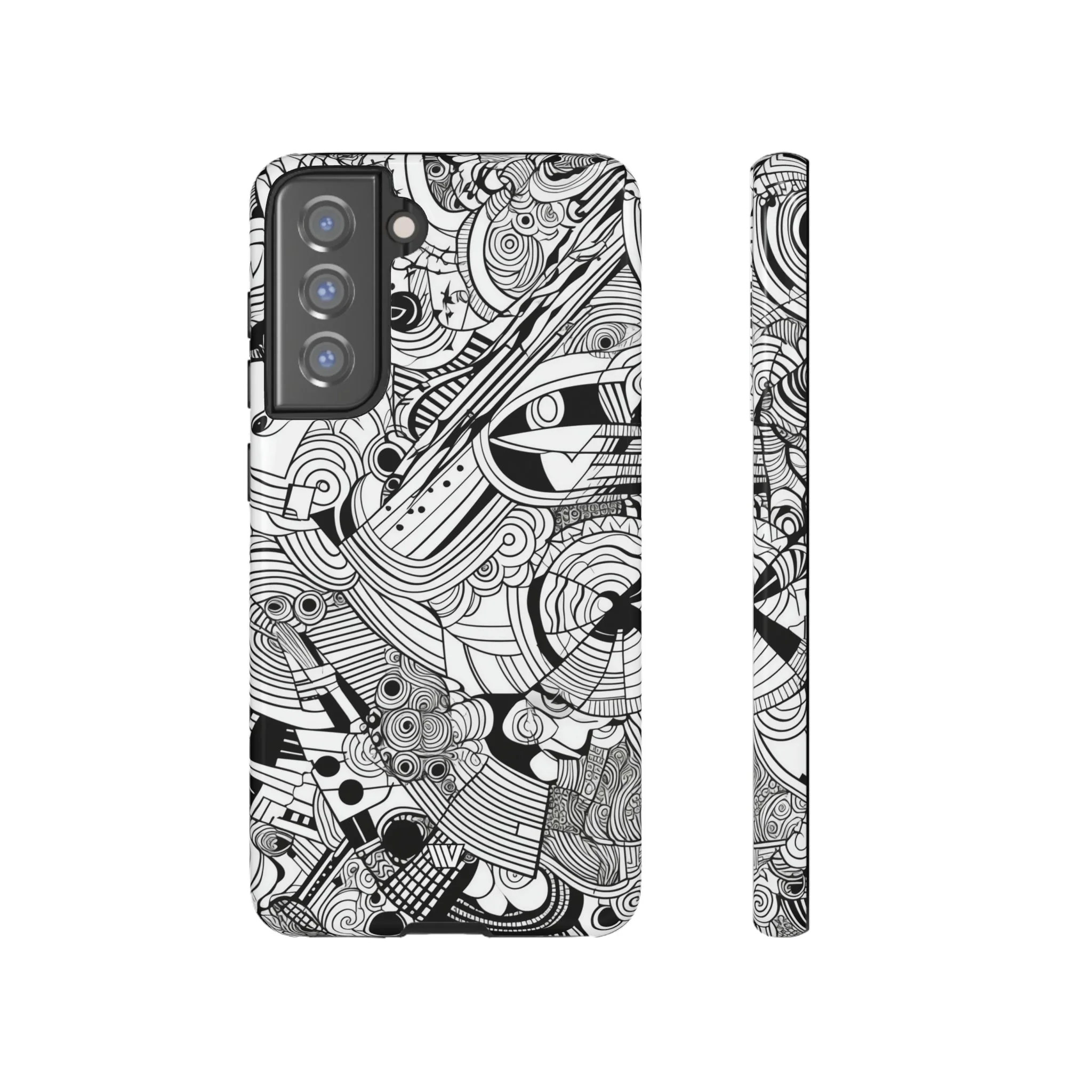 B&W ABSTRACT DOODLE | Tough Phone Case - Image 33