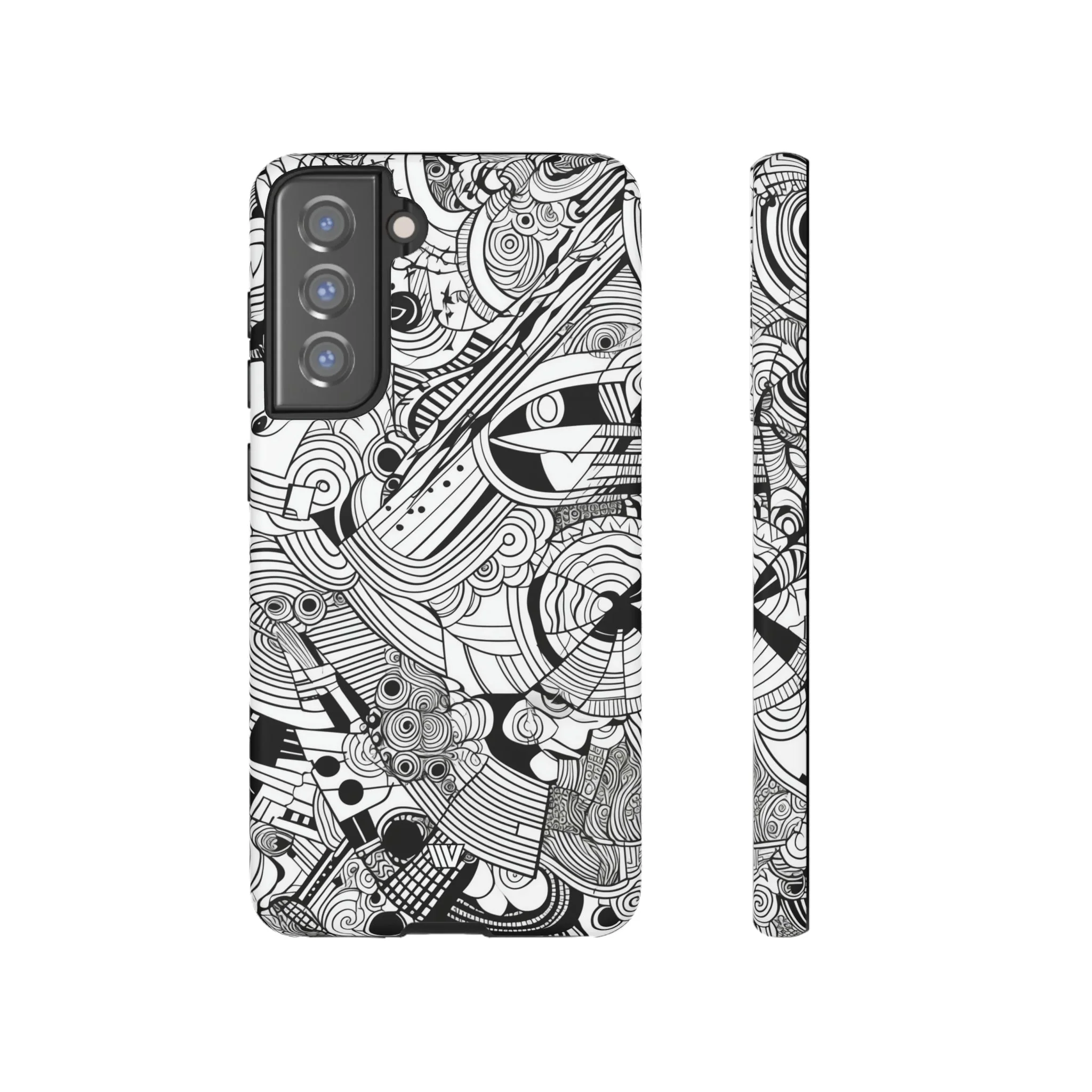 B&W ABSTRACT DOODLE | Tough Phone Case - Image 34