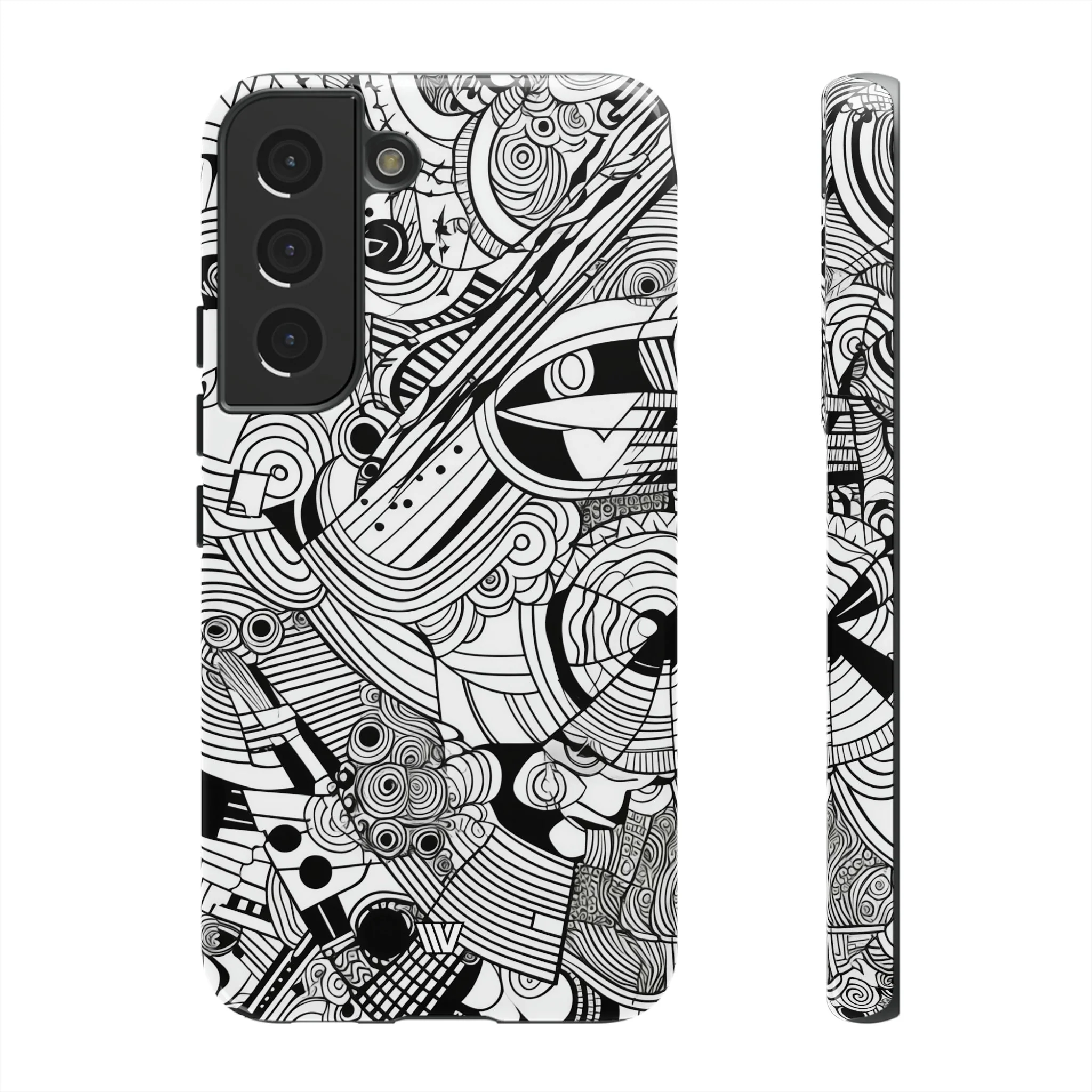 B&W ABSTRACT DOODLE | Tough Phone Case - Image 35