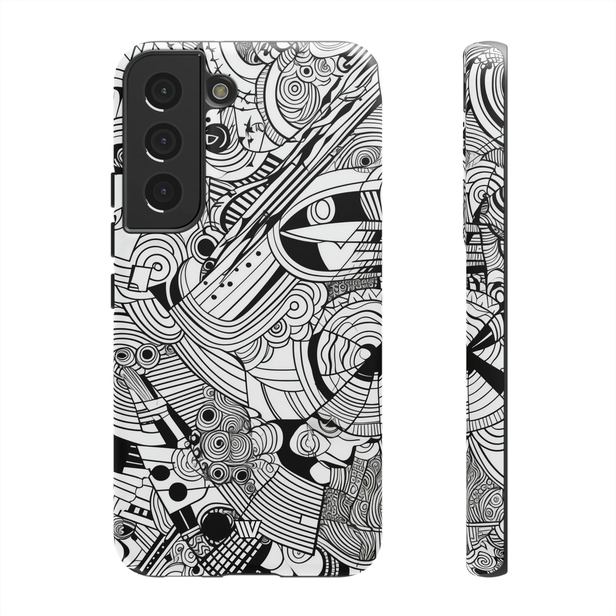 B&W ABSTRACT DOODLE | Tough Phone Case - Image 36