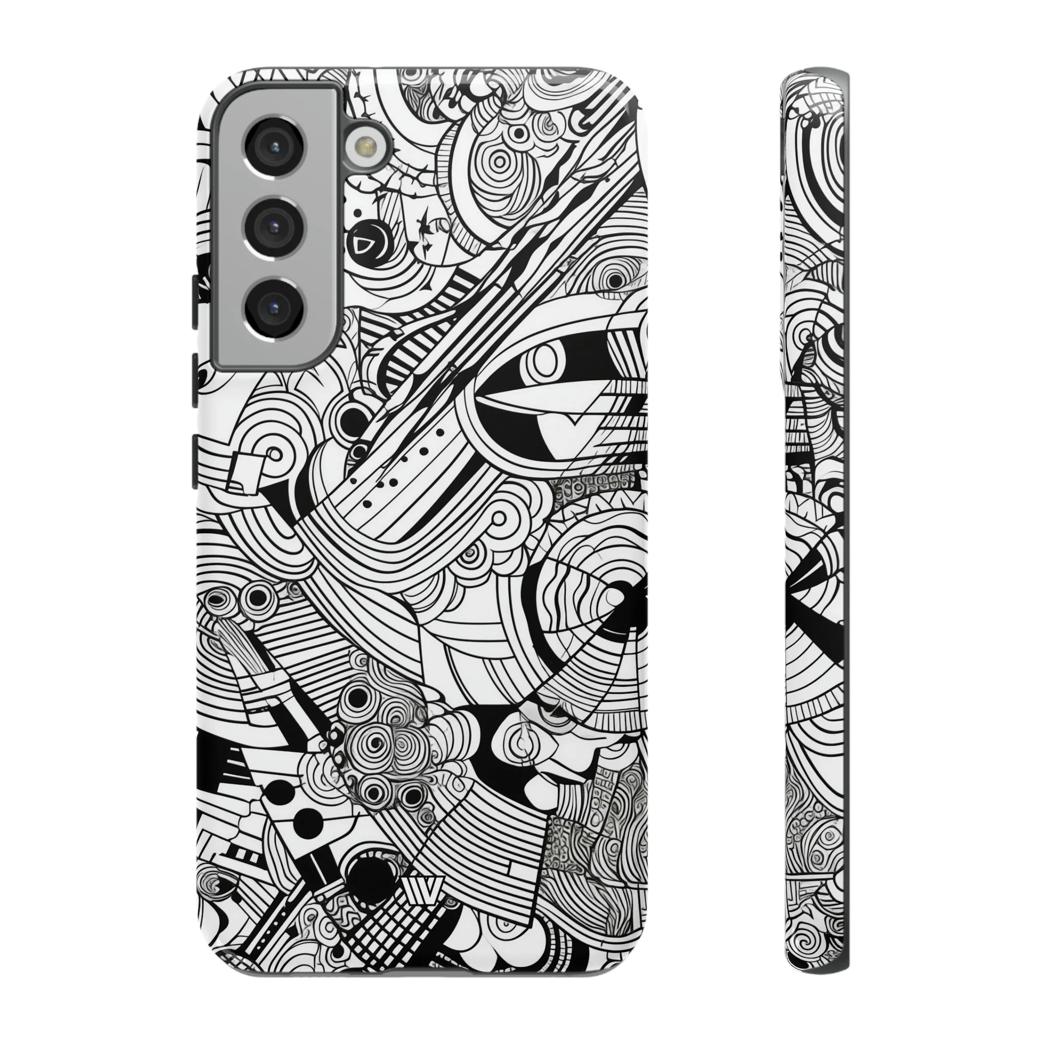 B&W ABSTRACT DOODLE | Tough Phone Case - Image 37