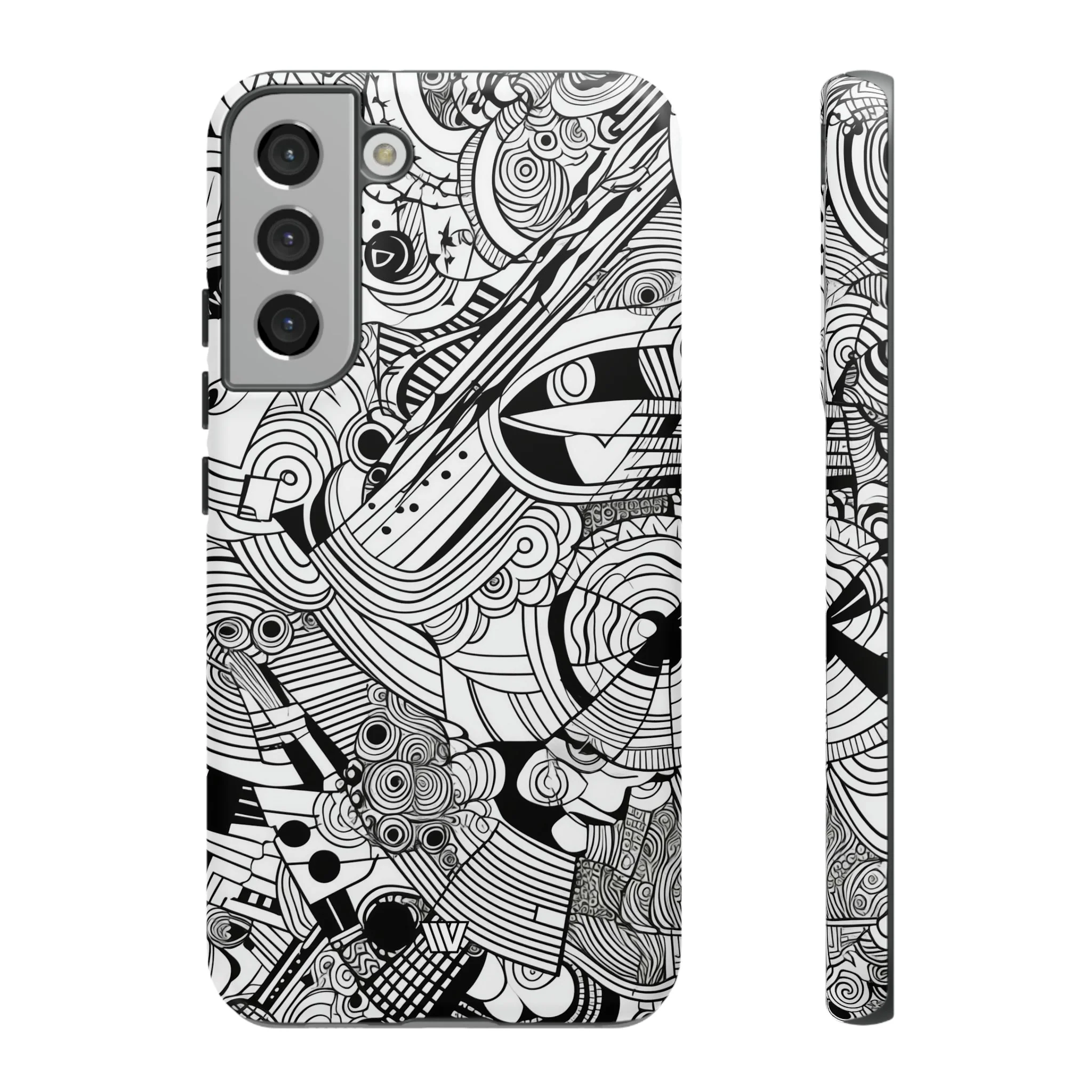 B&W ABSTRACT DOODLE | Tough Phone Case - Image 38