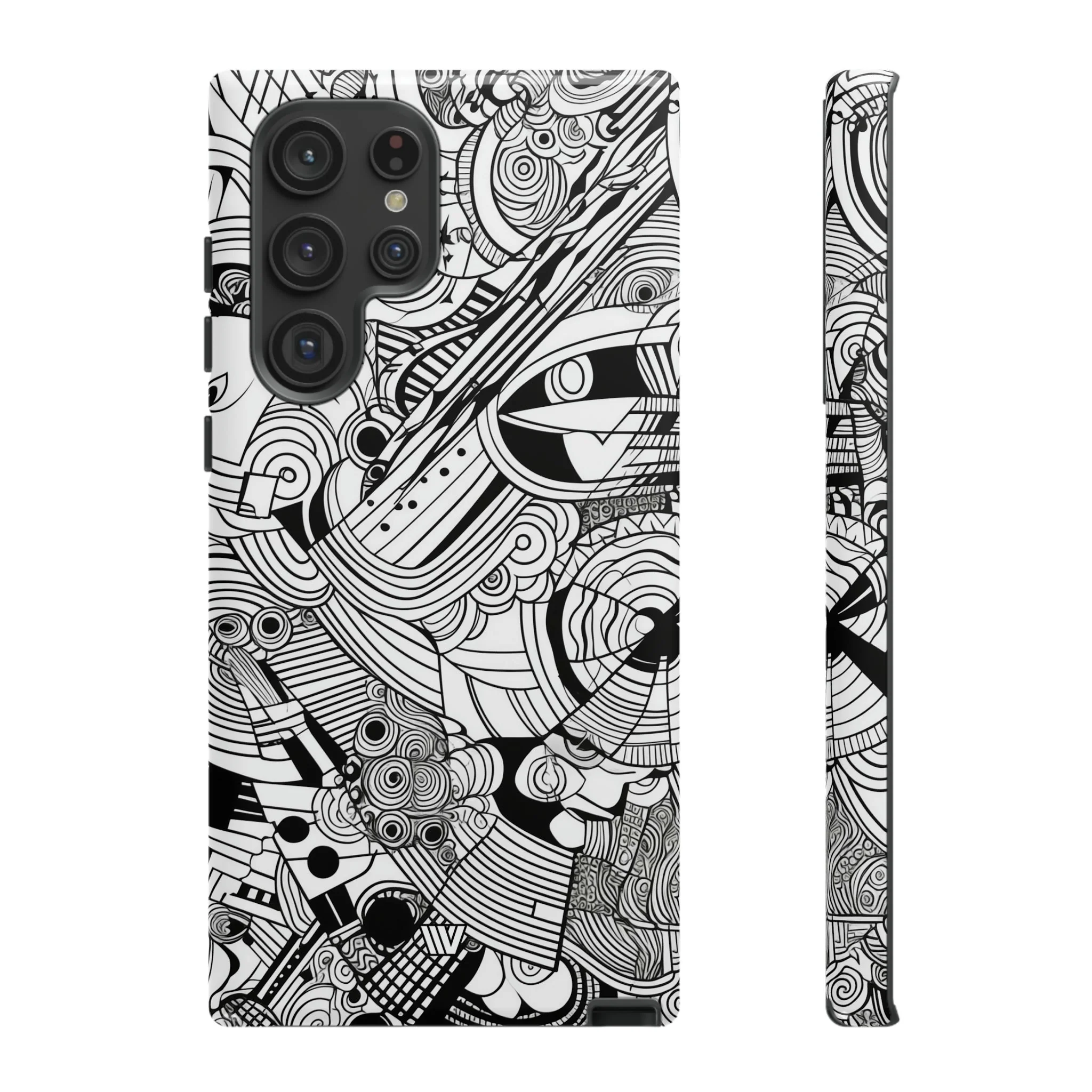 B&W ABSTRACT DOODLE | Tough Phone Case - Image 39