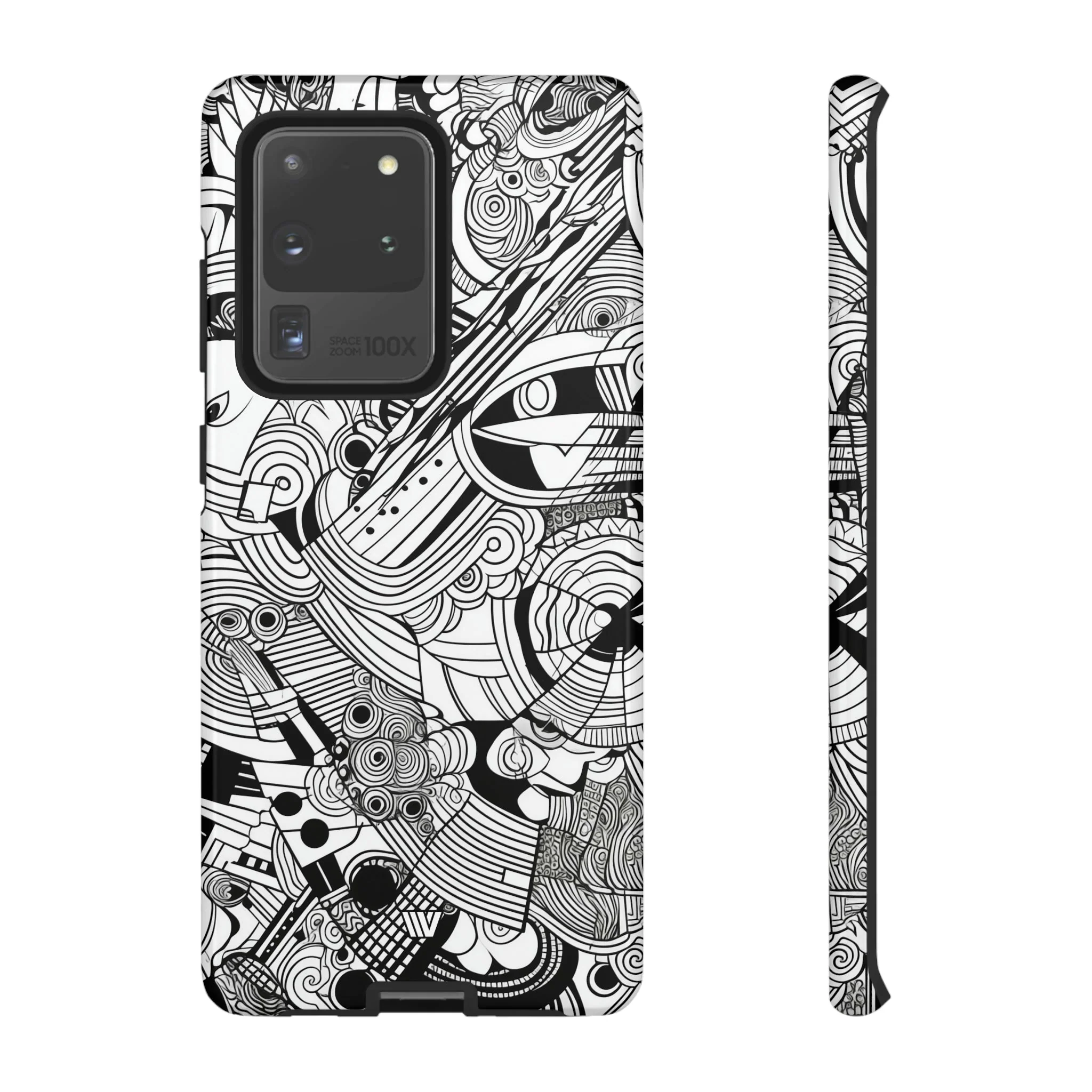 B&W ABSTRACT DOODLE | Tough Phone Case - Image 5
