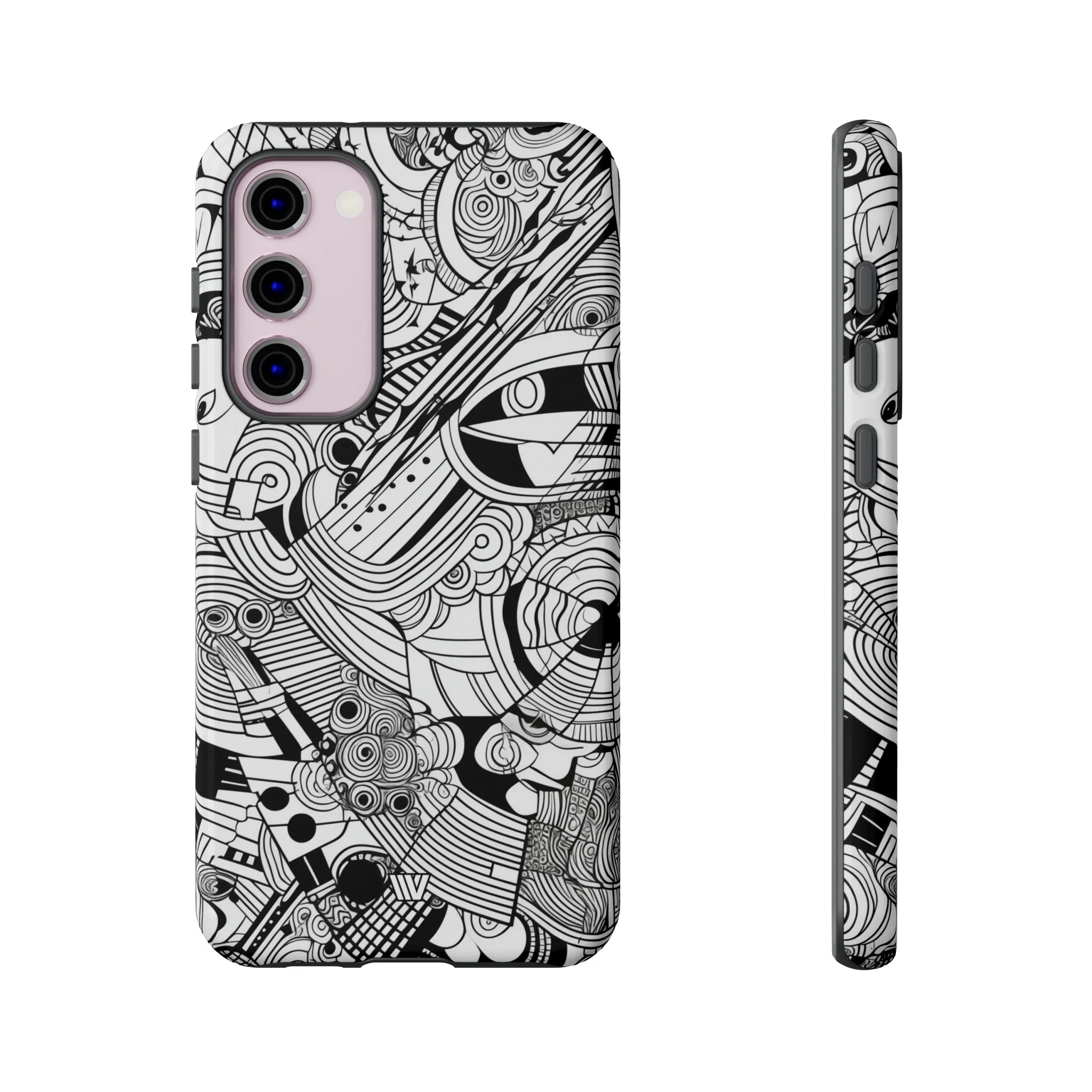 B&W ABSTRACT DOODLE | Tough Phone Case - Image 51