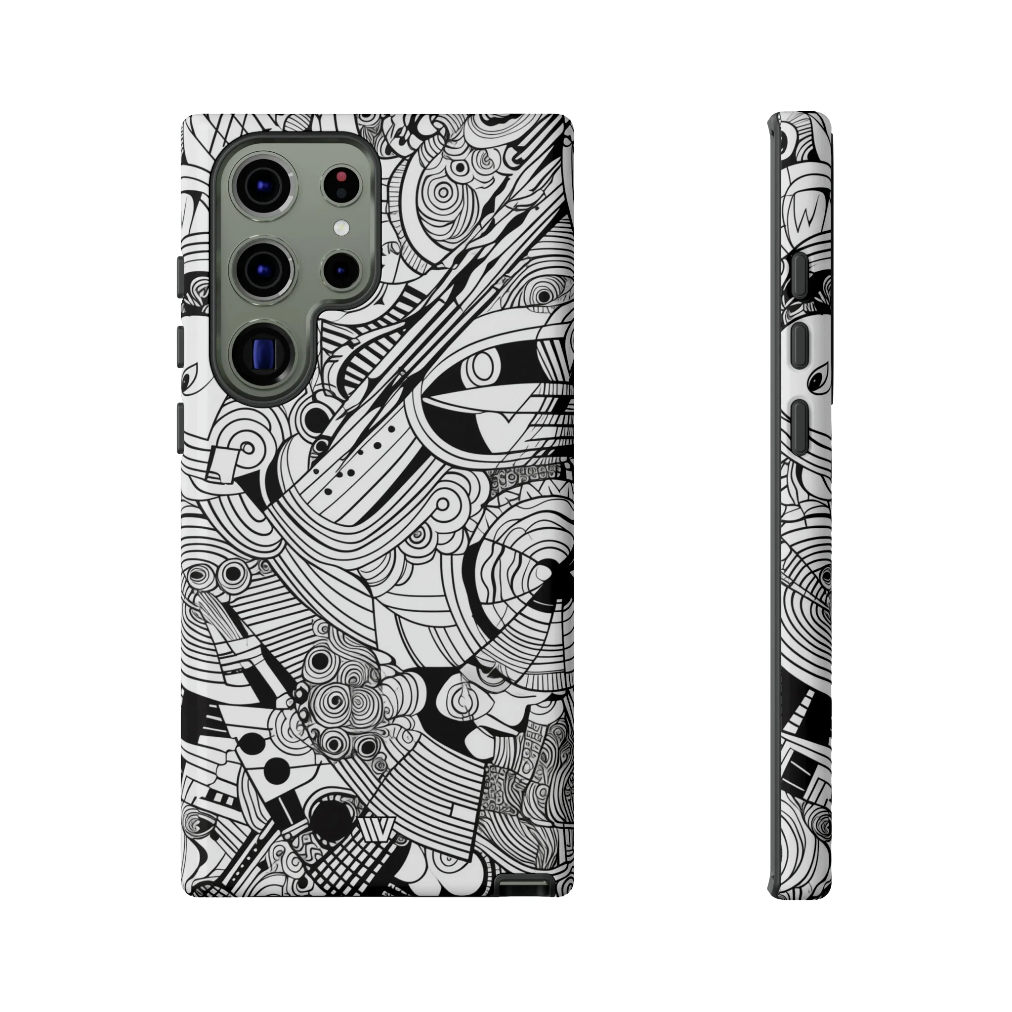 B&W ABSTRACT DOODLE | Tough Phone Case - Image 53