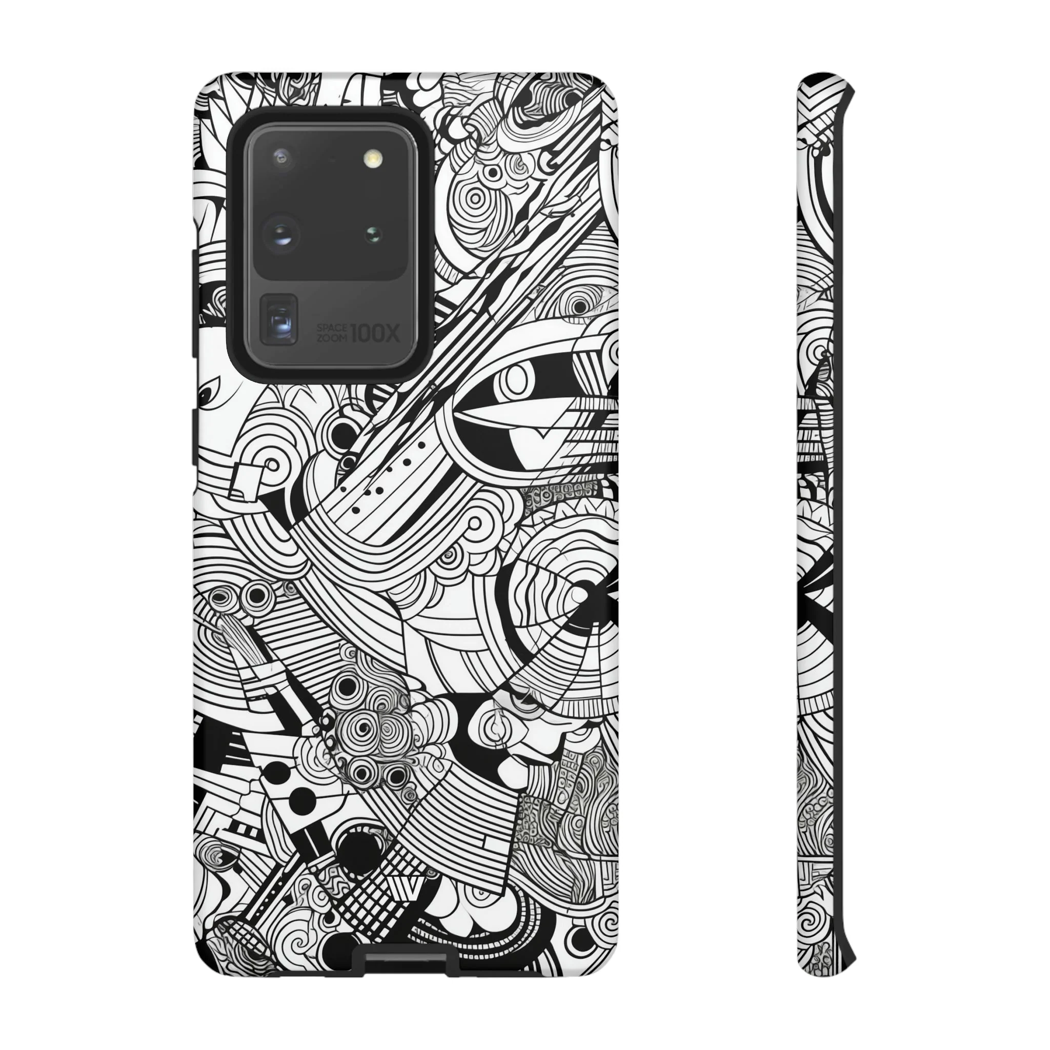 B&W ABSTRACT DOODLE | Tough Phone Case - Image 6