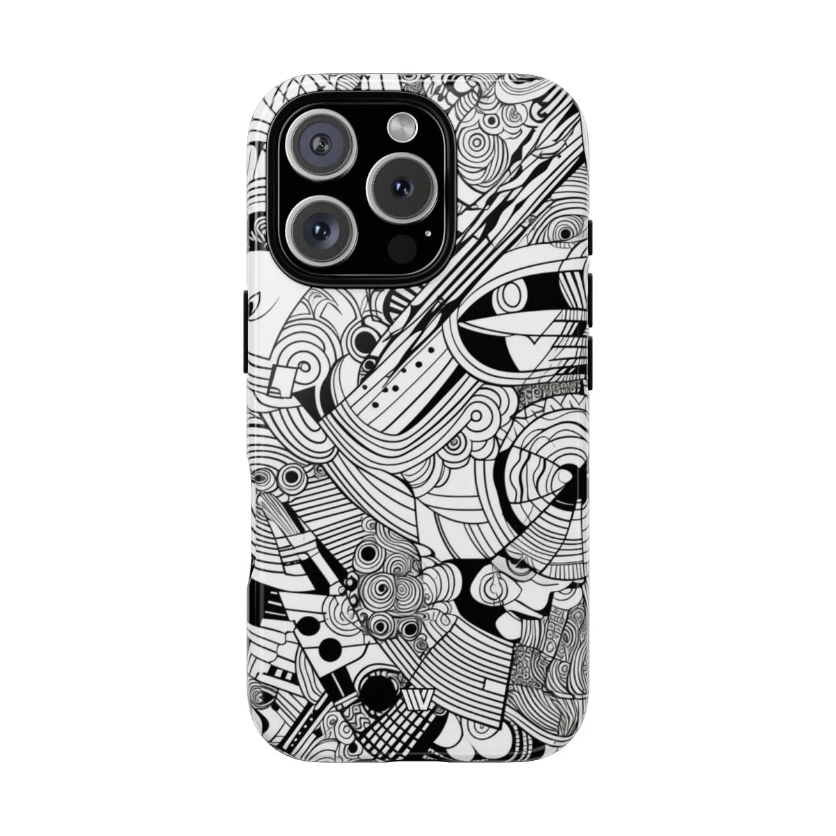 B&W ABSTRACT DOODLE | Tough Phone Case - Image 67