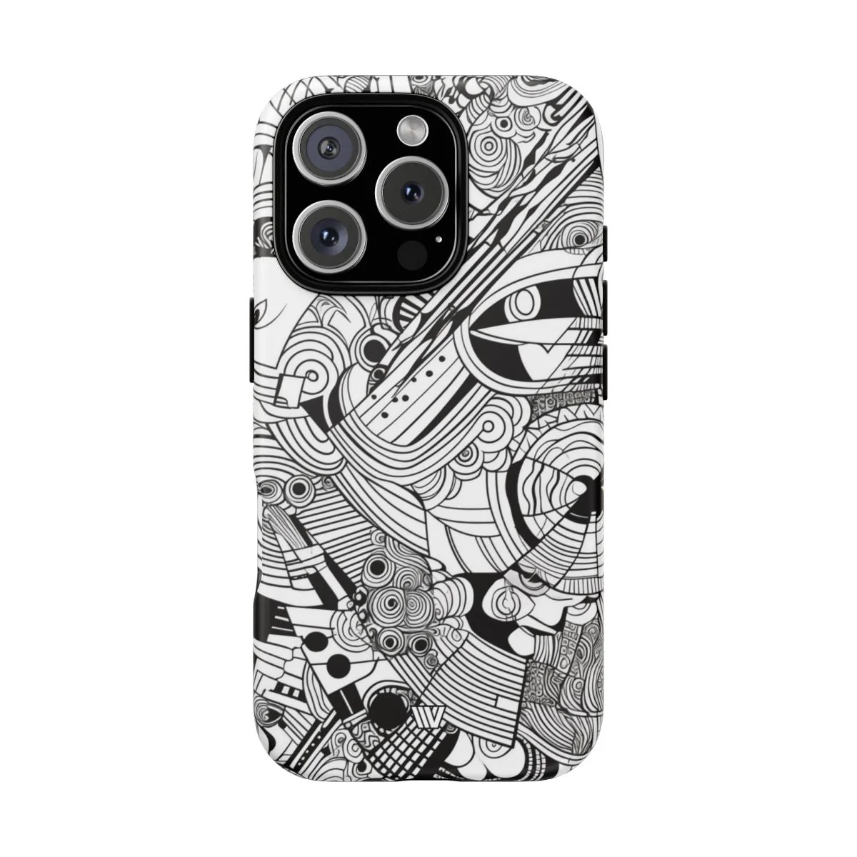 B&W ABSTRACT DOODLE | Tough Phone Case - Image 68