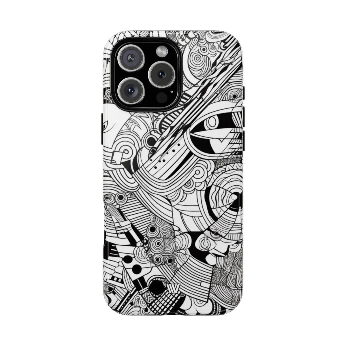 B&W ABSTRACT DOODLE | Tough Phone Case - Image 69