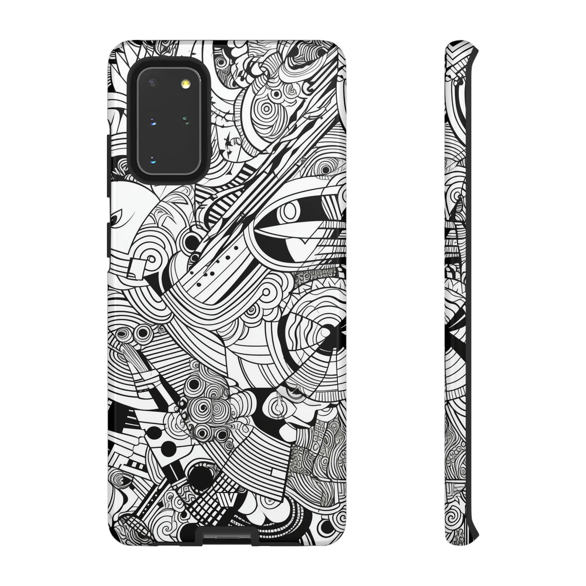 B&W ABSTRACT DOODLE | Tough Phone Case - Image 7