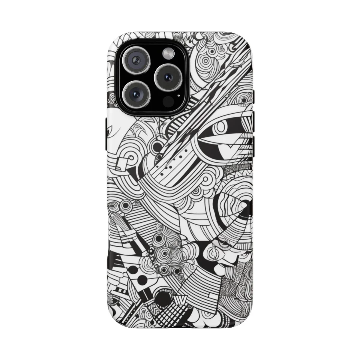 B&W ABSTRACT DOODLE | Tough Phone Case - Image 70